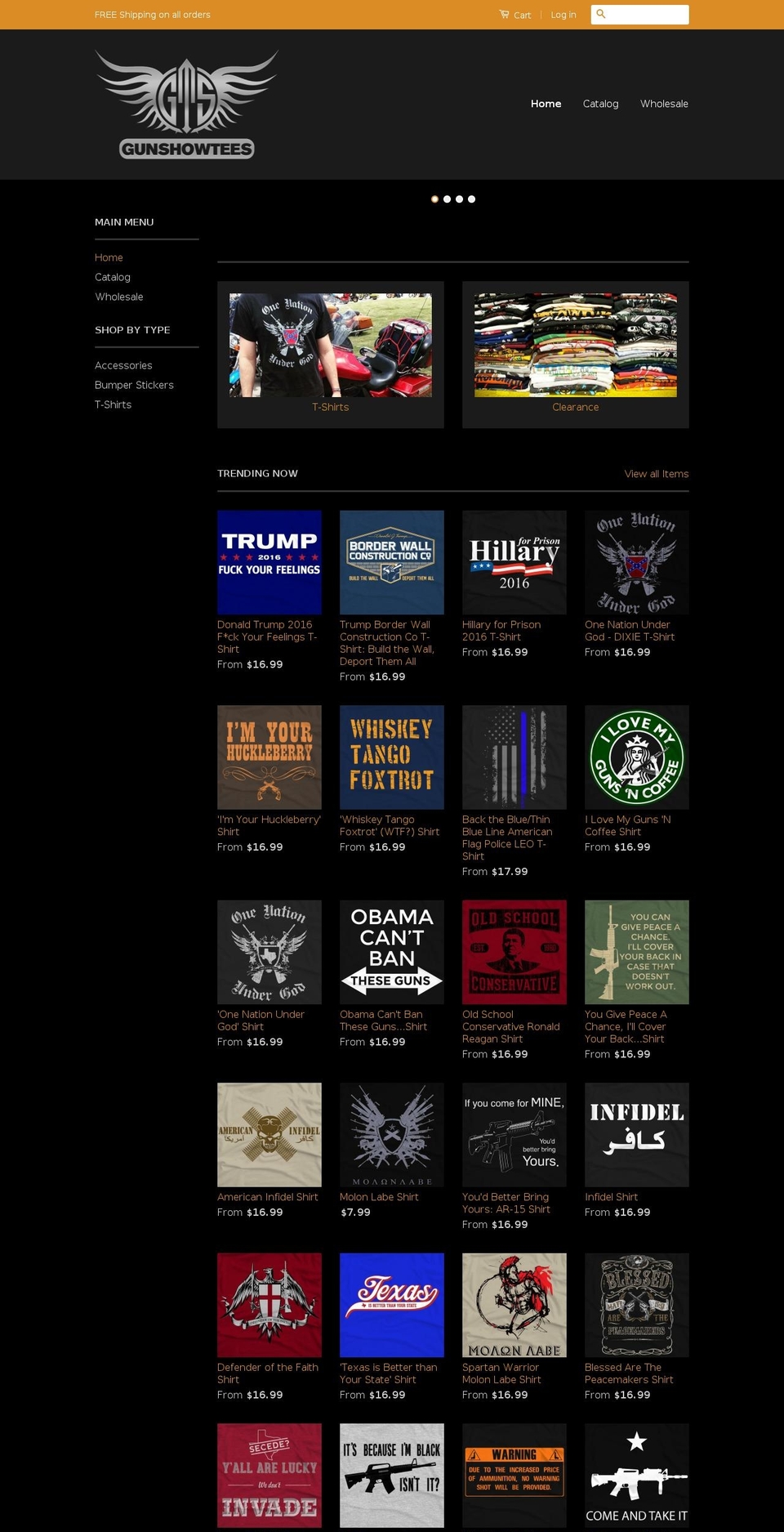 gunshowshirts.com shopify website screenshot