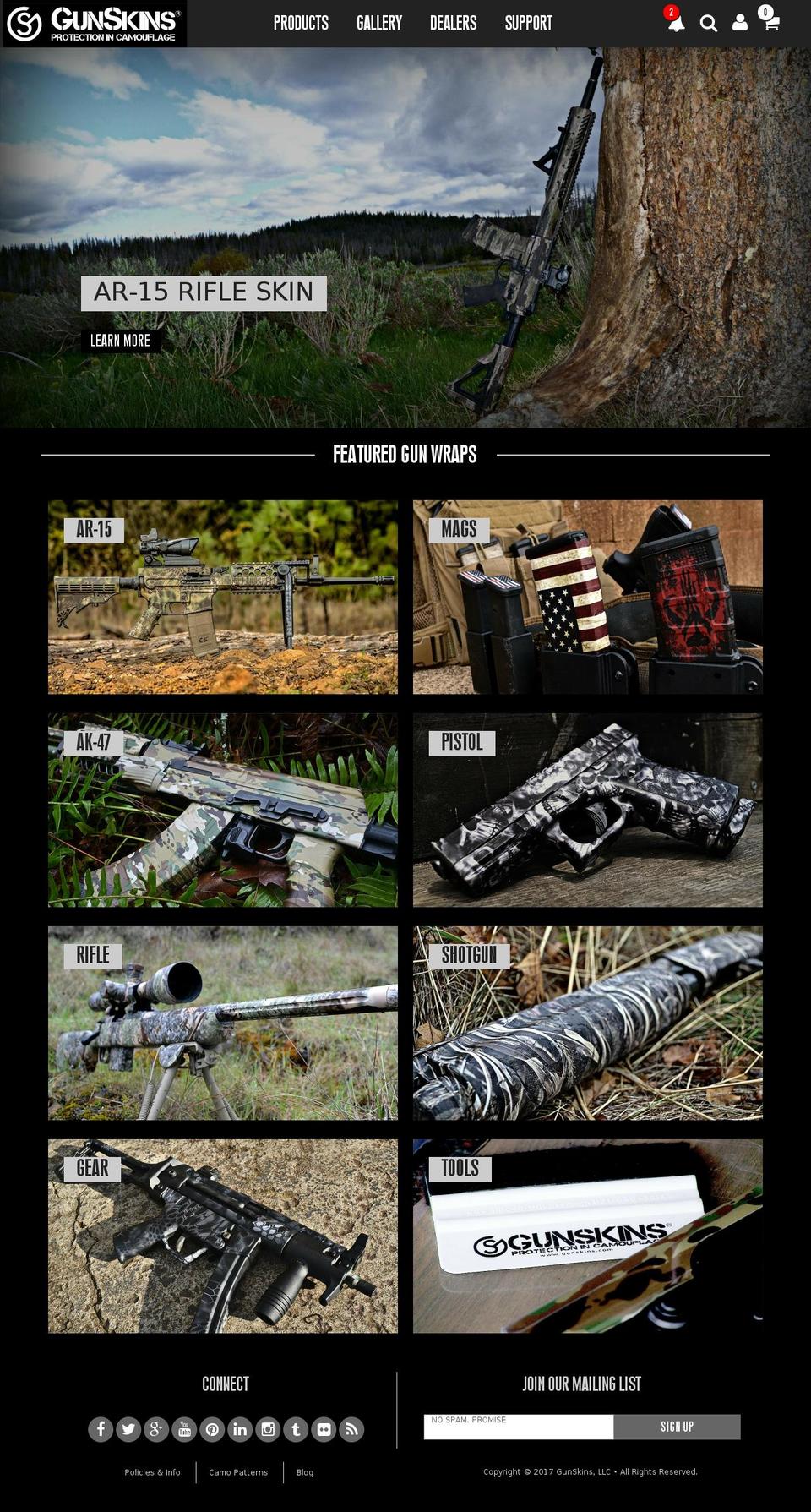 GunSkins Shopify theme site example gunskinscamo.com