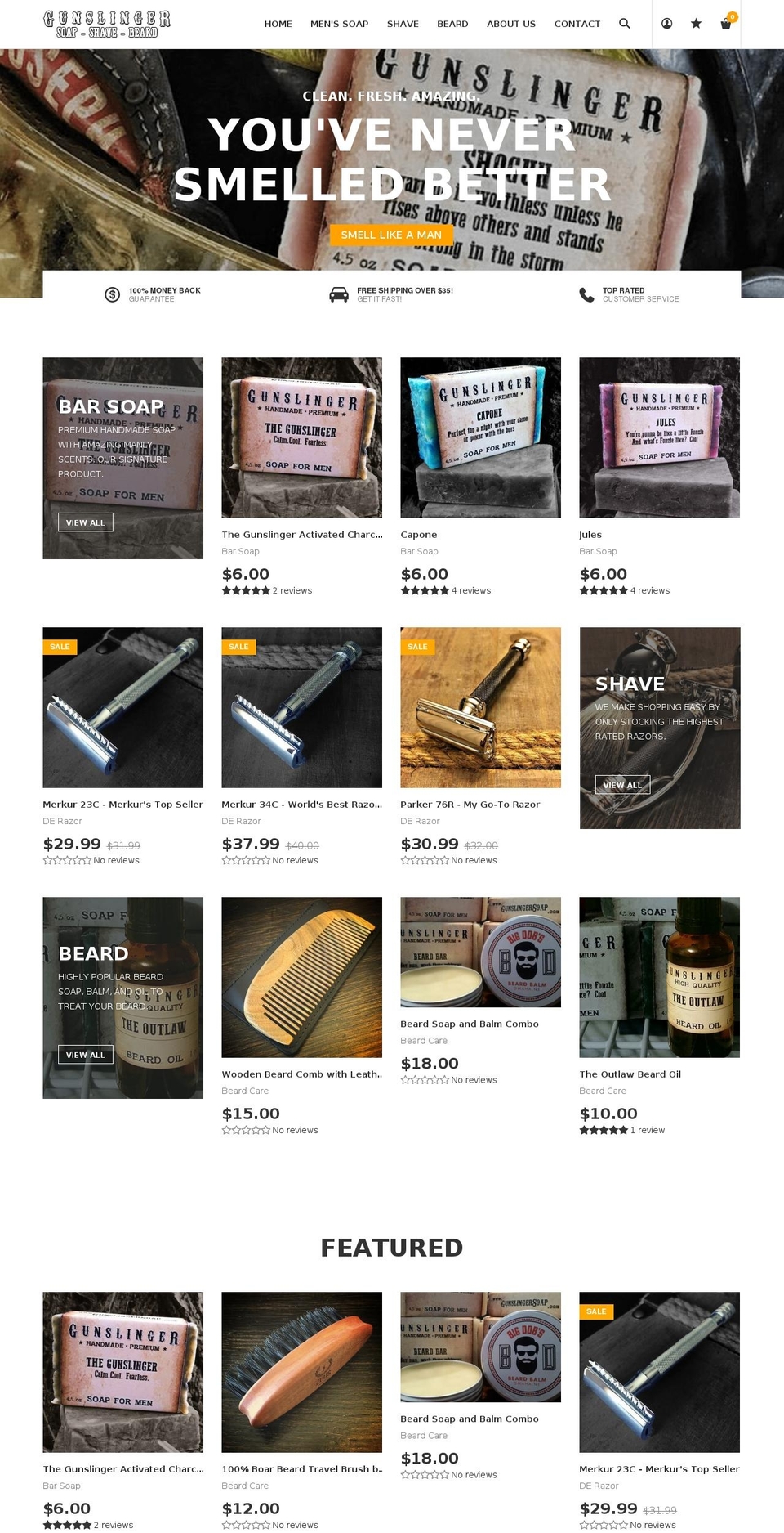 index Shopify theme site example gunslingersoap.com