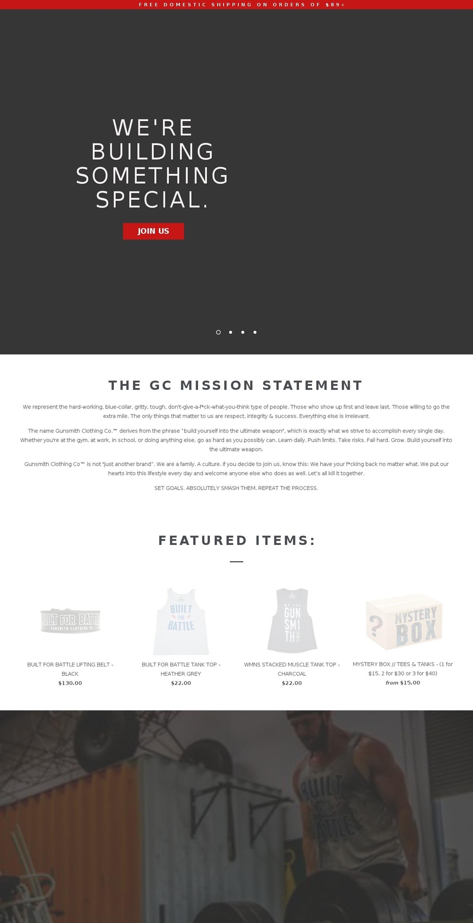 gunsmithclothing.com — Shopify storefront screenshot