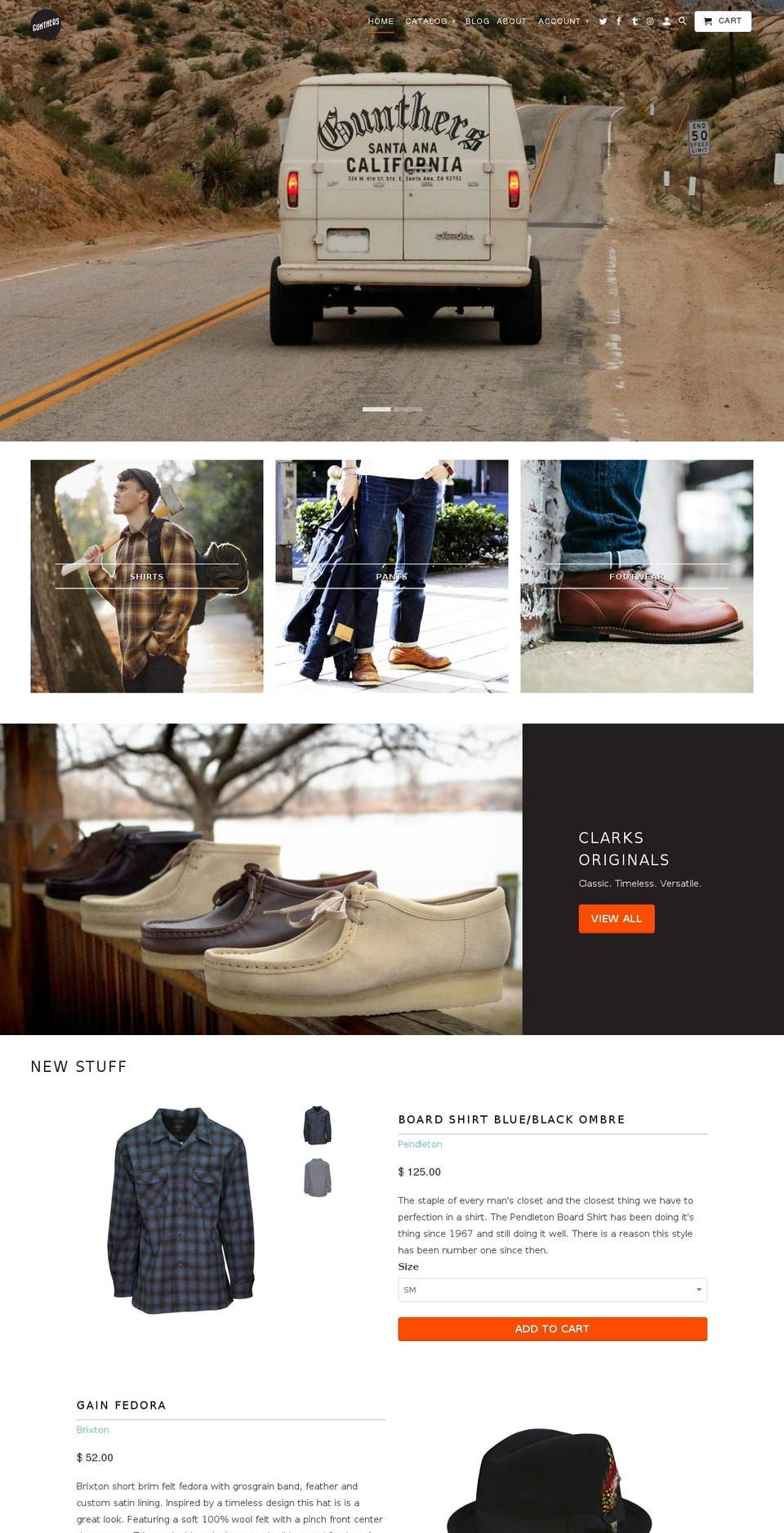 guntherssupplyandgoods.com shopify website screenshot