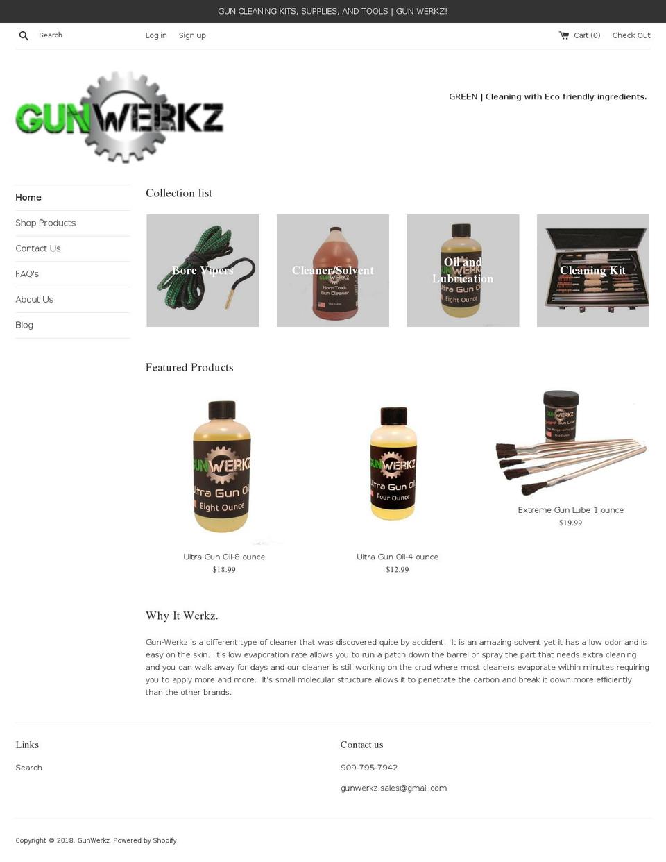 gunwerkz.com shopify website screenshot
