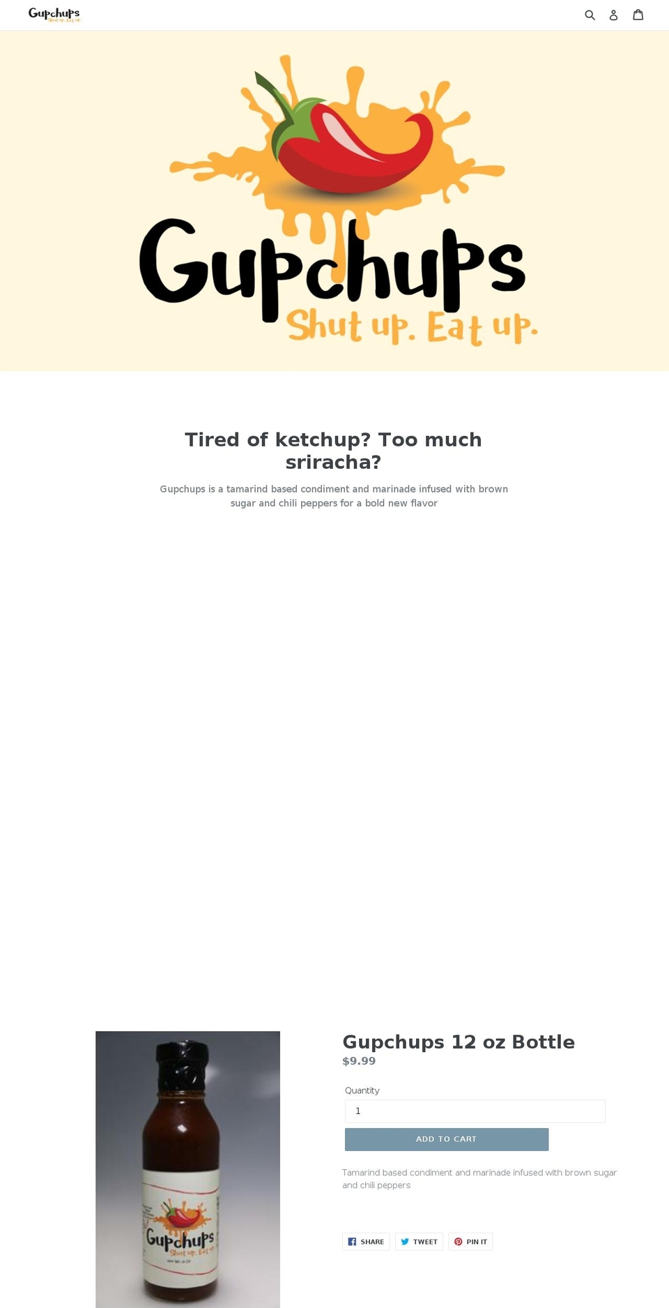 gupchups.com — Shopify storefront screenshot