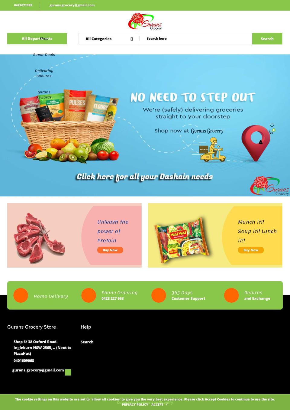 guransgrocery.com.au shopify website screenshot