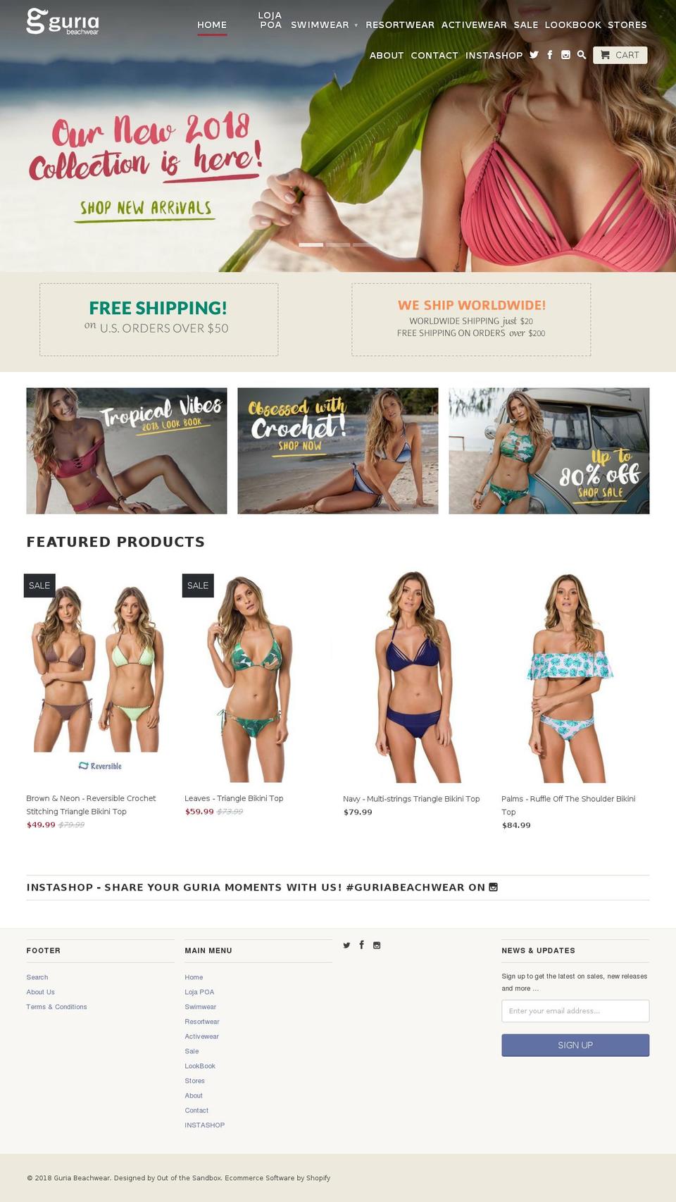 guriabeachwearstore.com — Shopify storefront screenshot