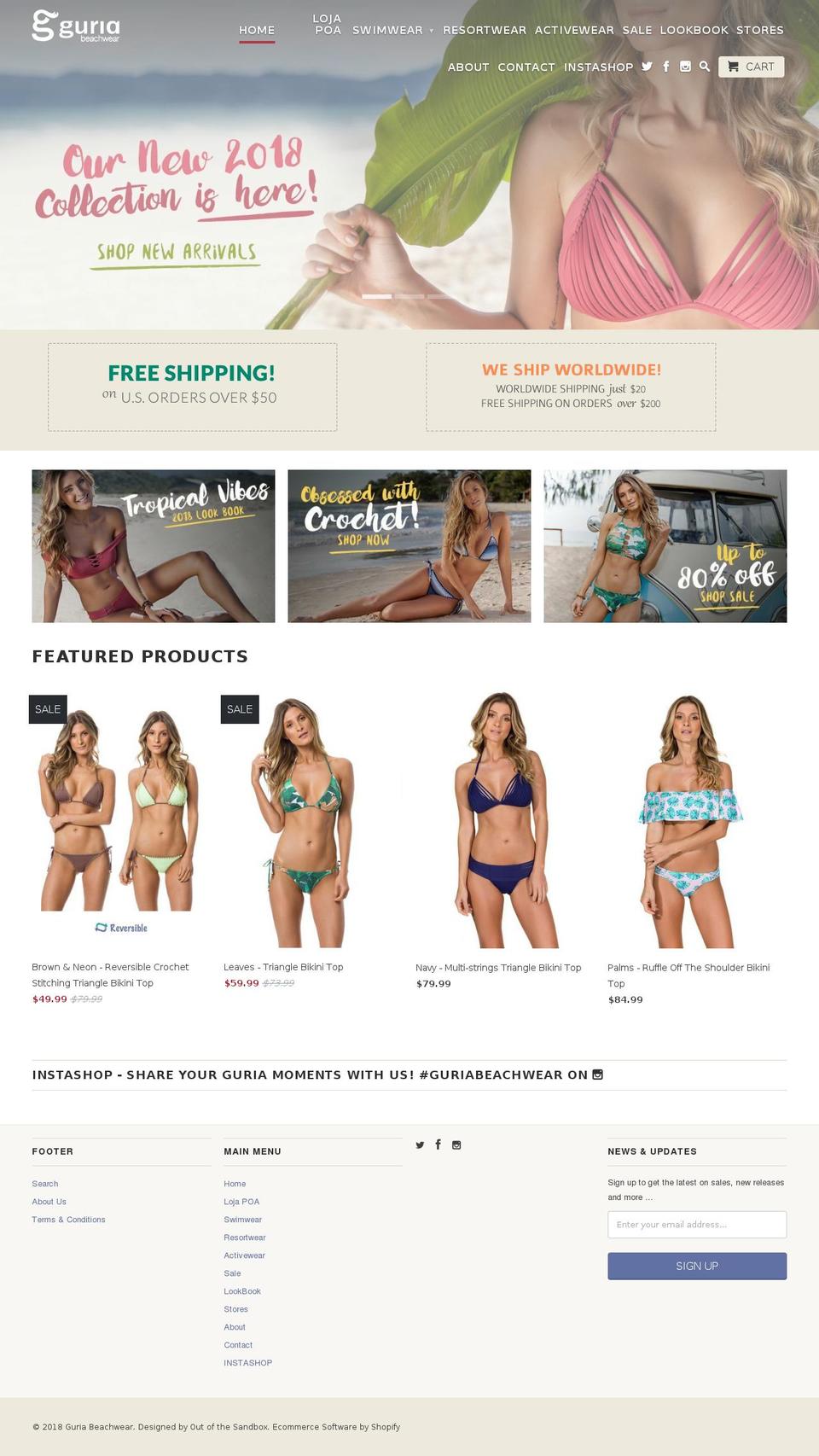 guriaswimwearstore.com — Shopify storefront screenshot