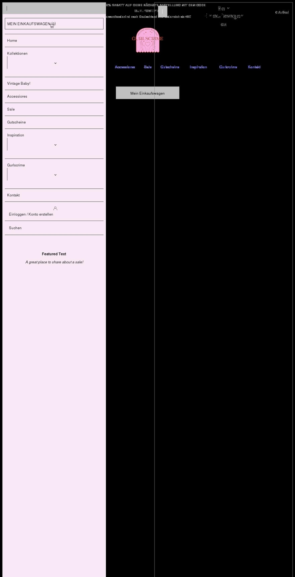 gurlscrime.com shopify website screenshot