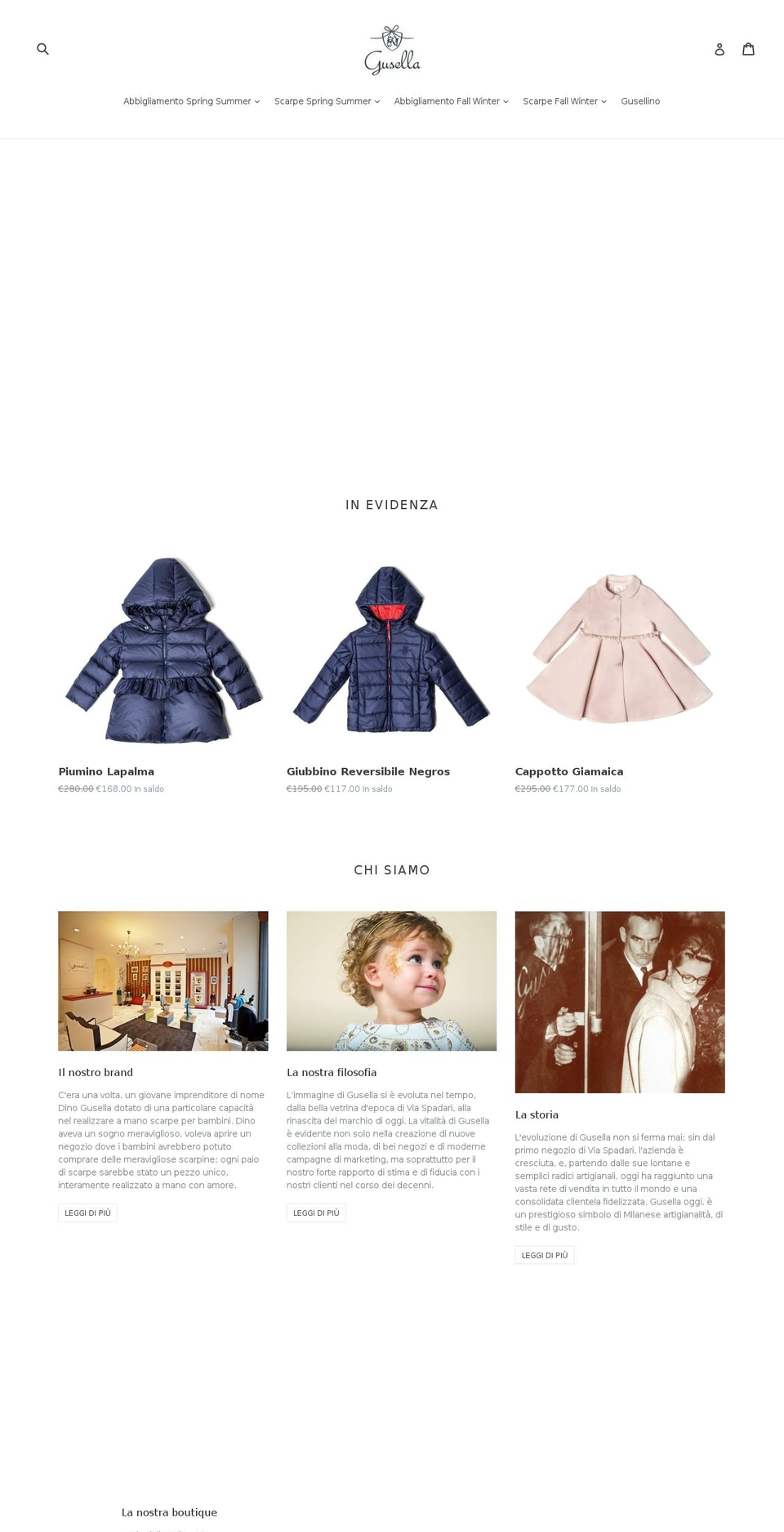 gusellamilano.com — Shopify storefront screenshot
