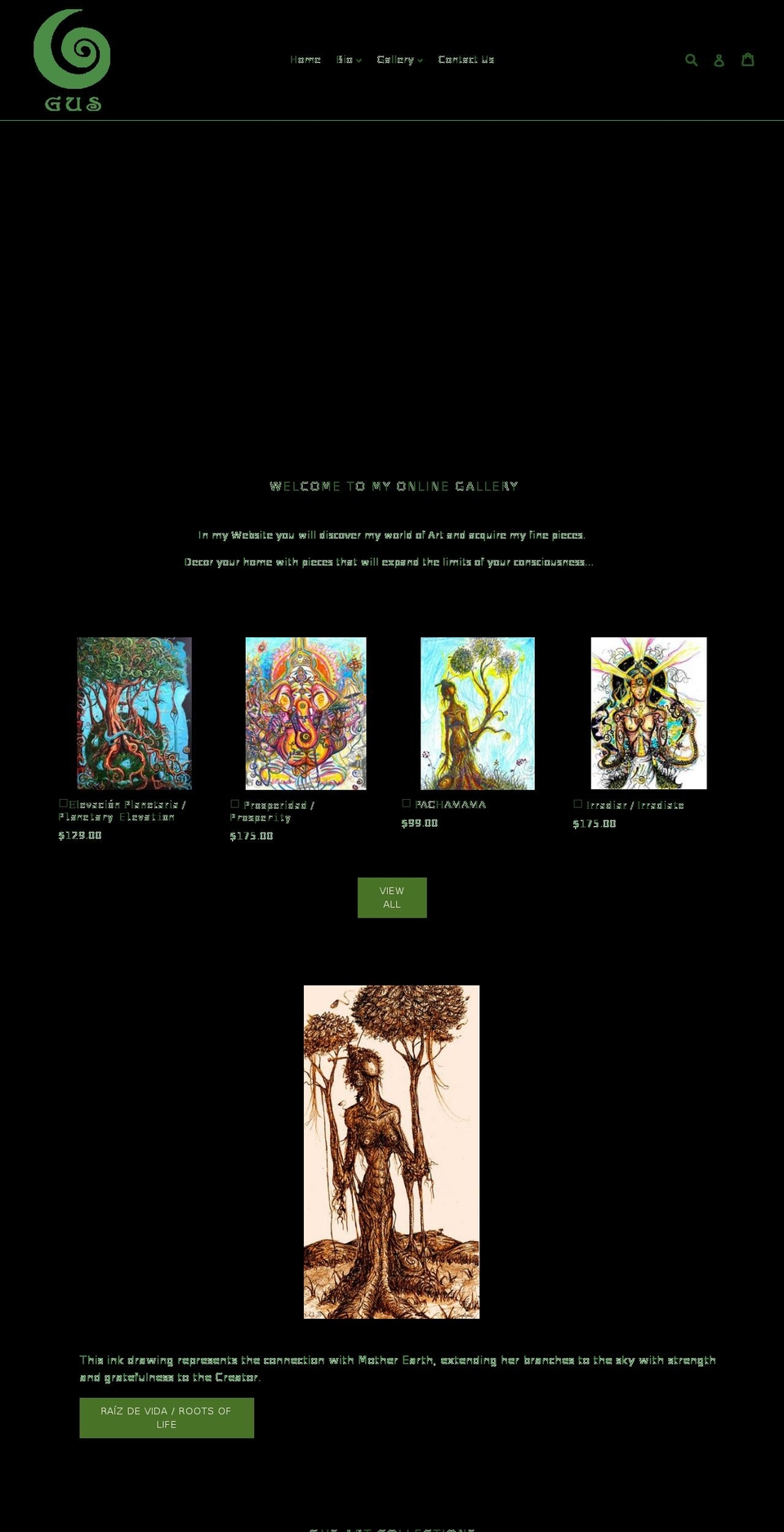 gusgallery.com — Shopify storefront screenshot