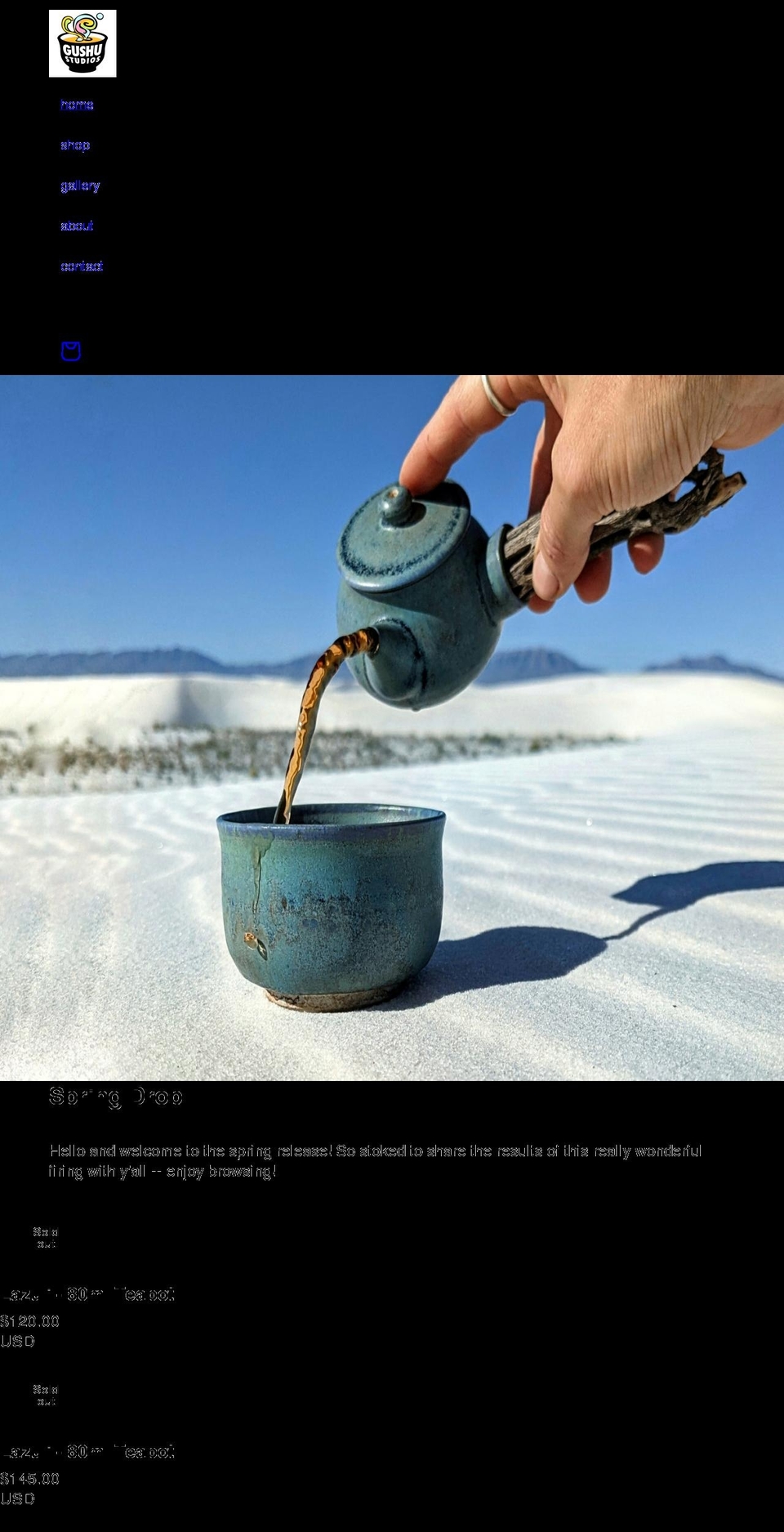 gushustudios.com shopify website screenshot