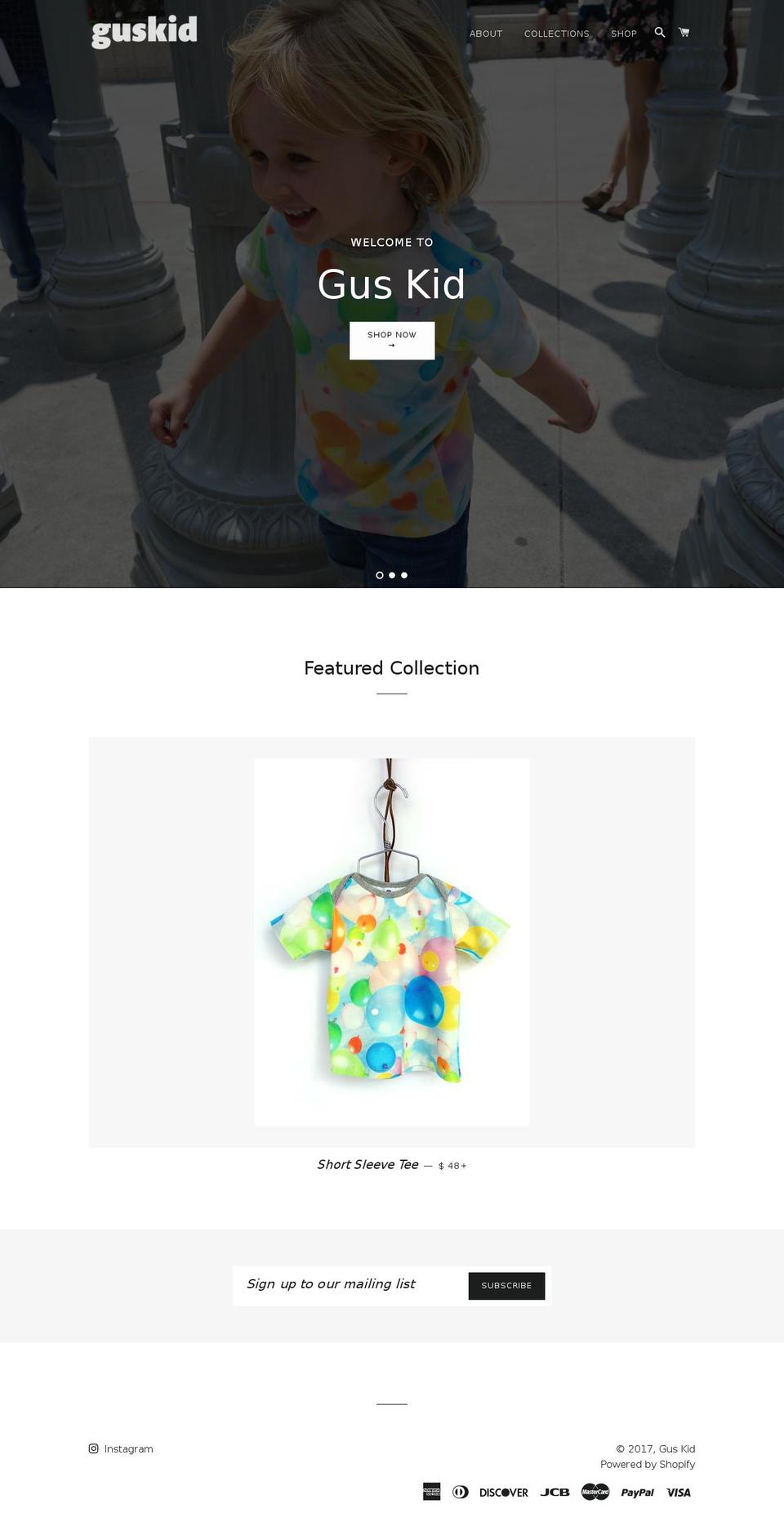 guskid.com shopify website screenshot