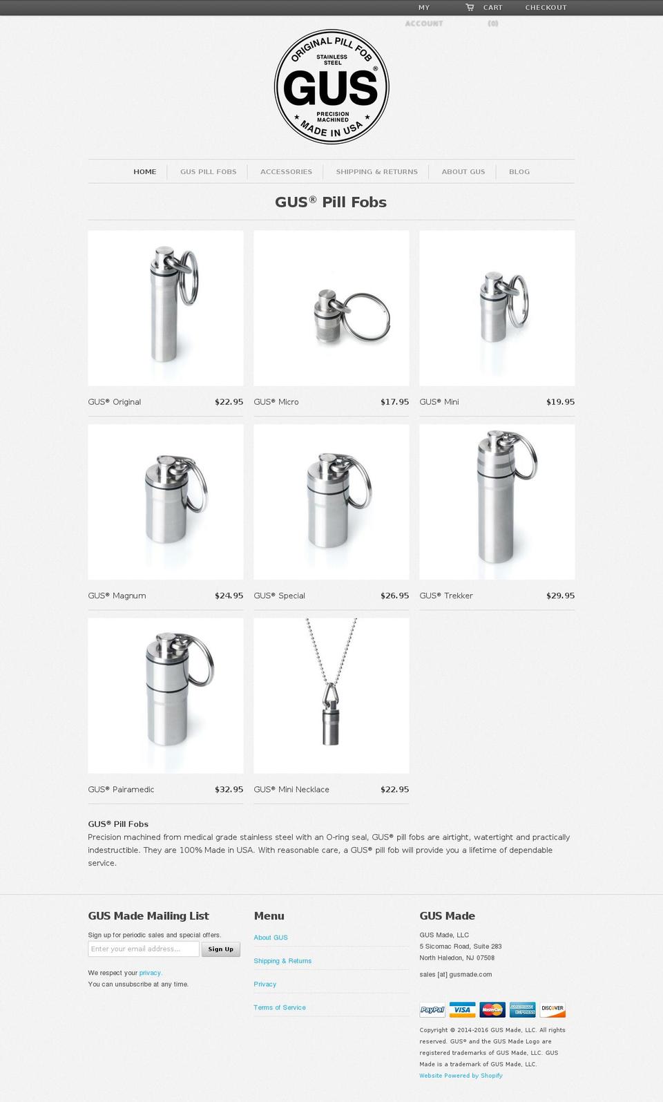 gusmade.com shopify website screenshot