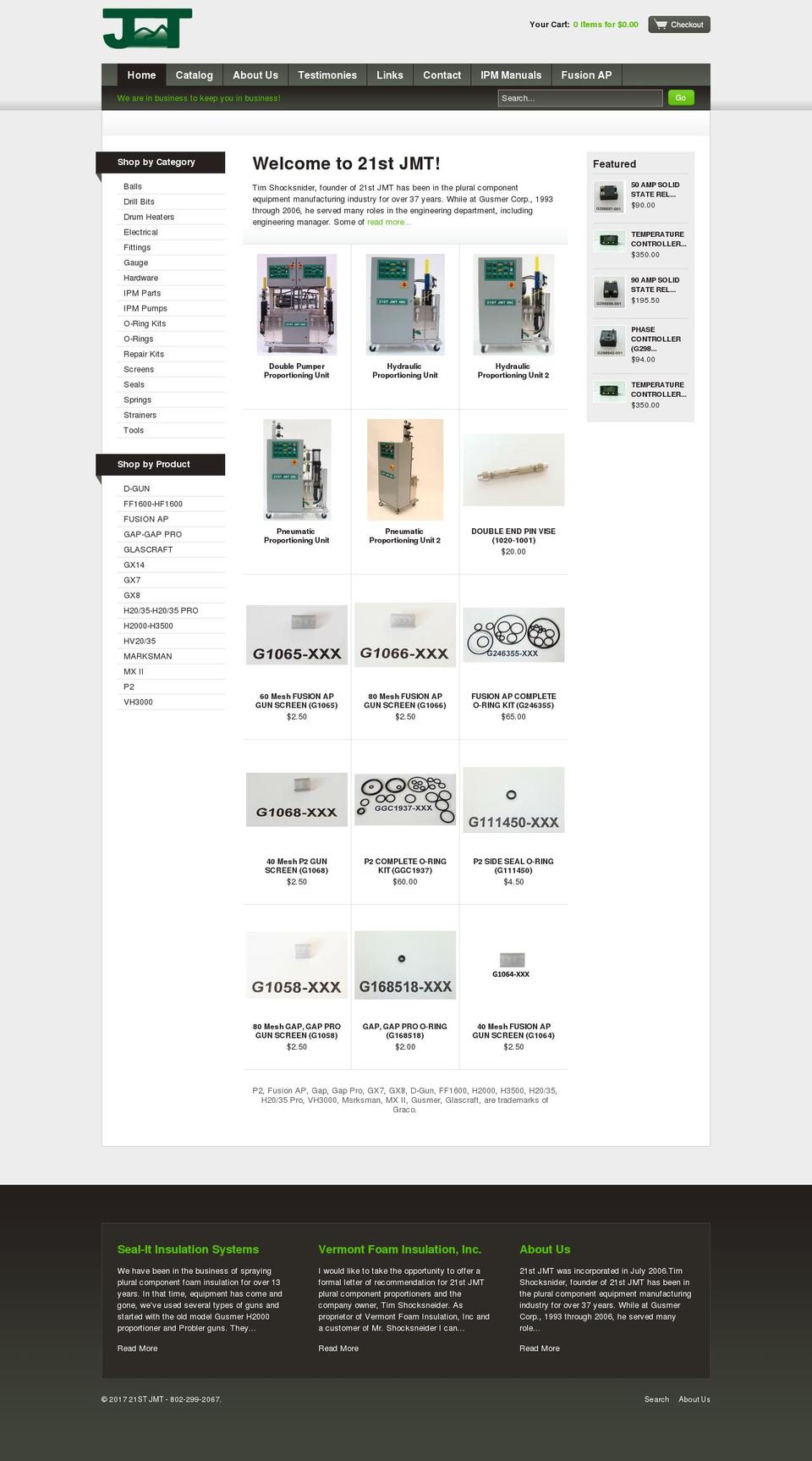 main Shopify theme site example gusmer-online.com