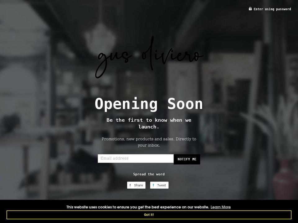 gusoliviero.com shopify website screenshot