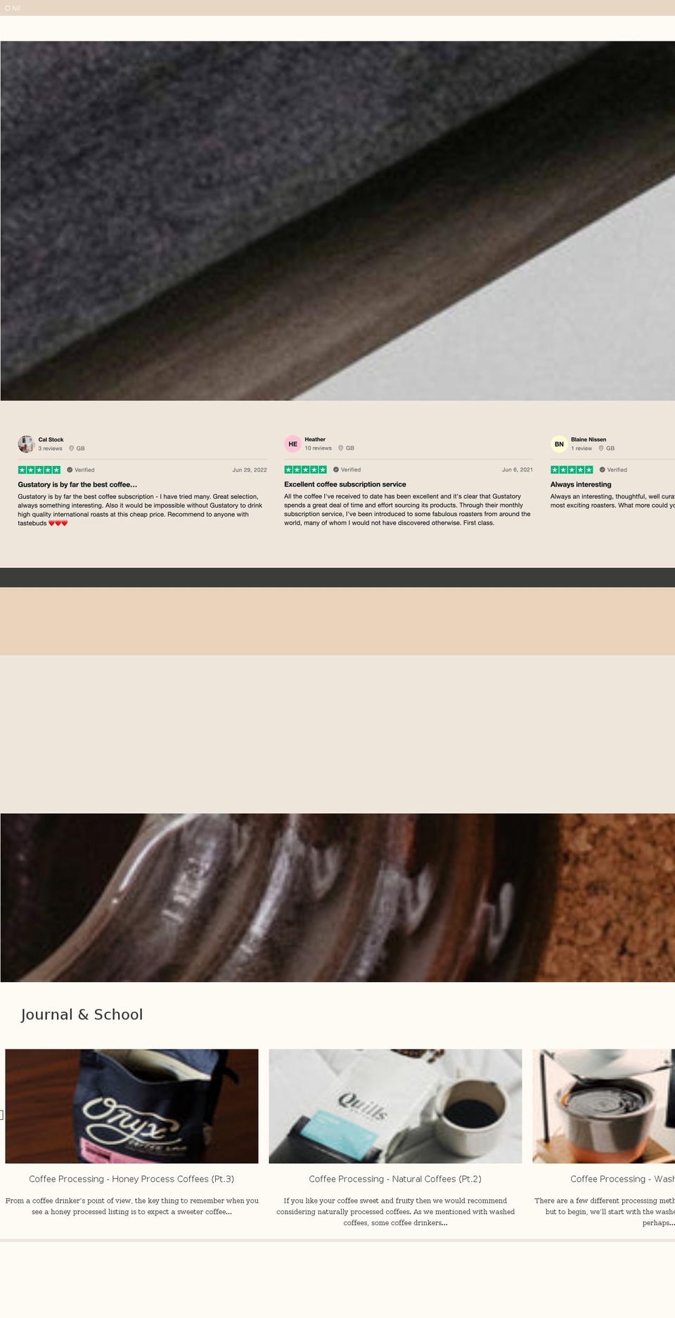 gustatory.co shopify website screenshot