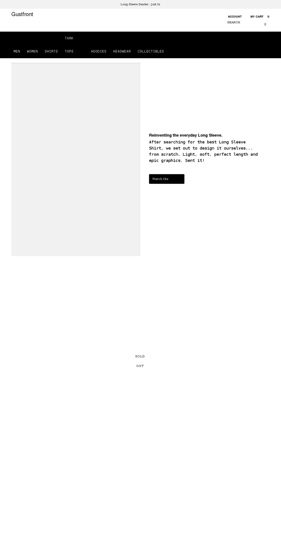 gustfrontclothing.com shopify website screenshot