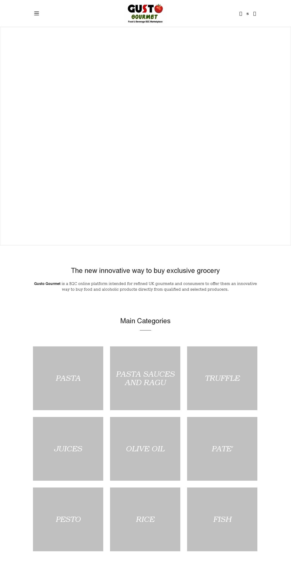 gusto-gourmet.com shopify website screenshot