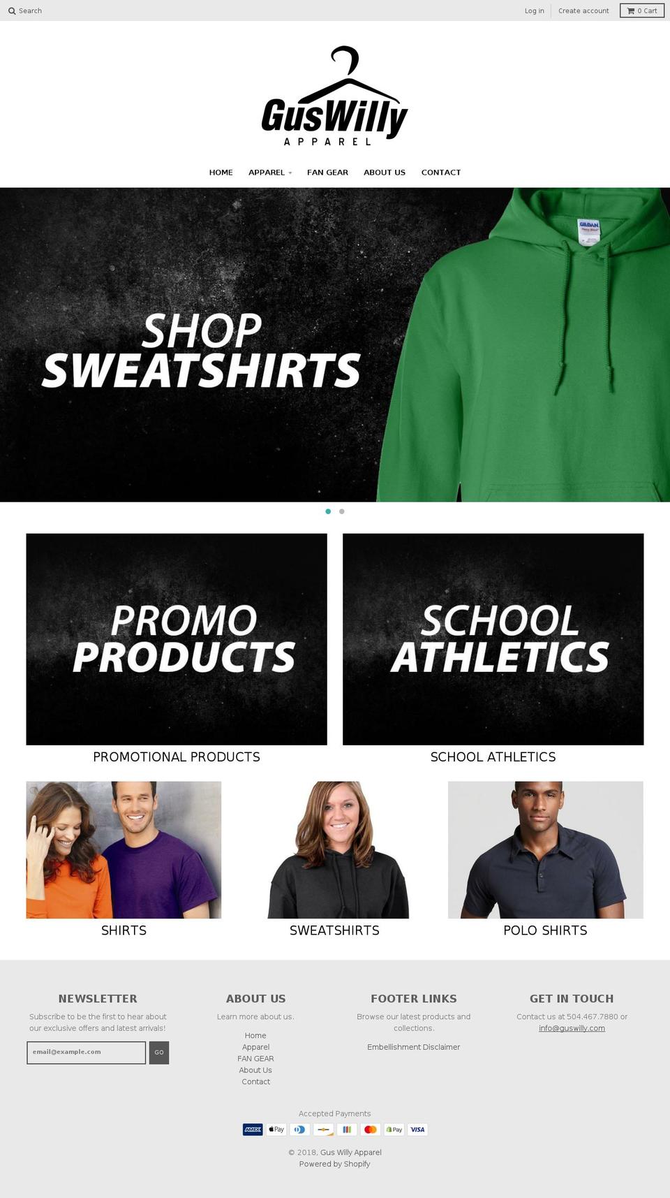 guswilly.com — Shopify storefront screenshot