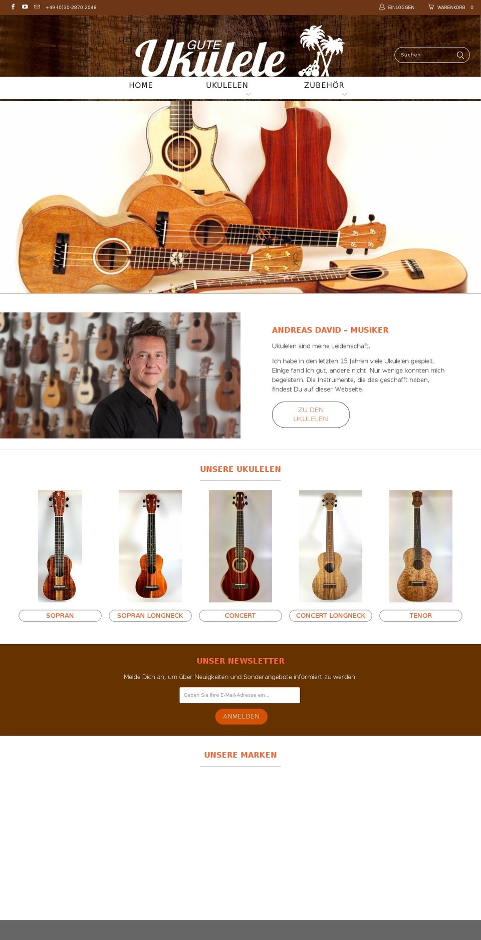 gute-ukulele.de shopify website screenshot