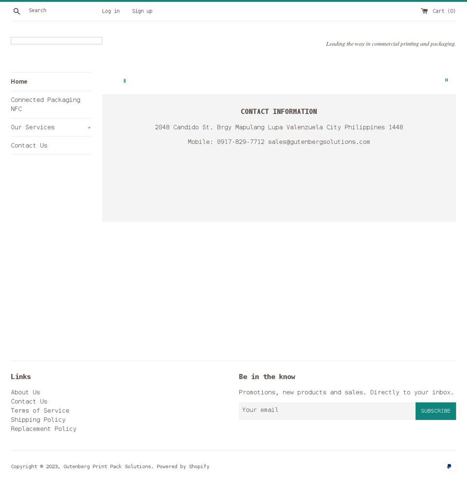 gutenbergsolutions.com shopify website screenshot