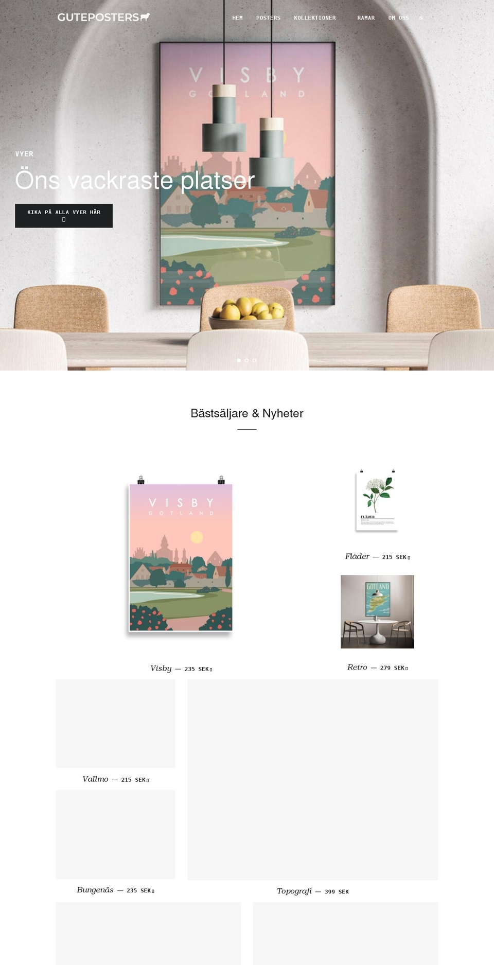 guteposters.se shopify website screenshot