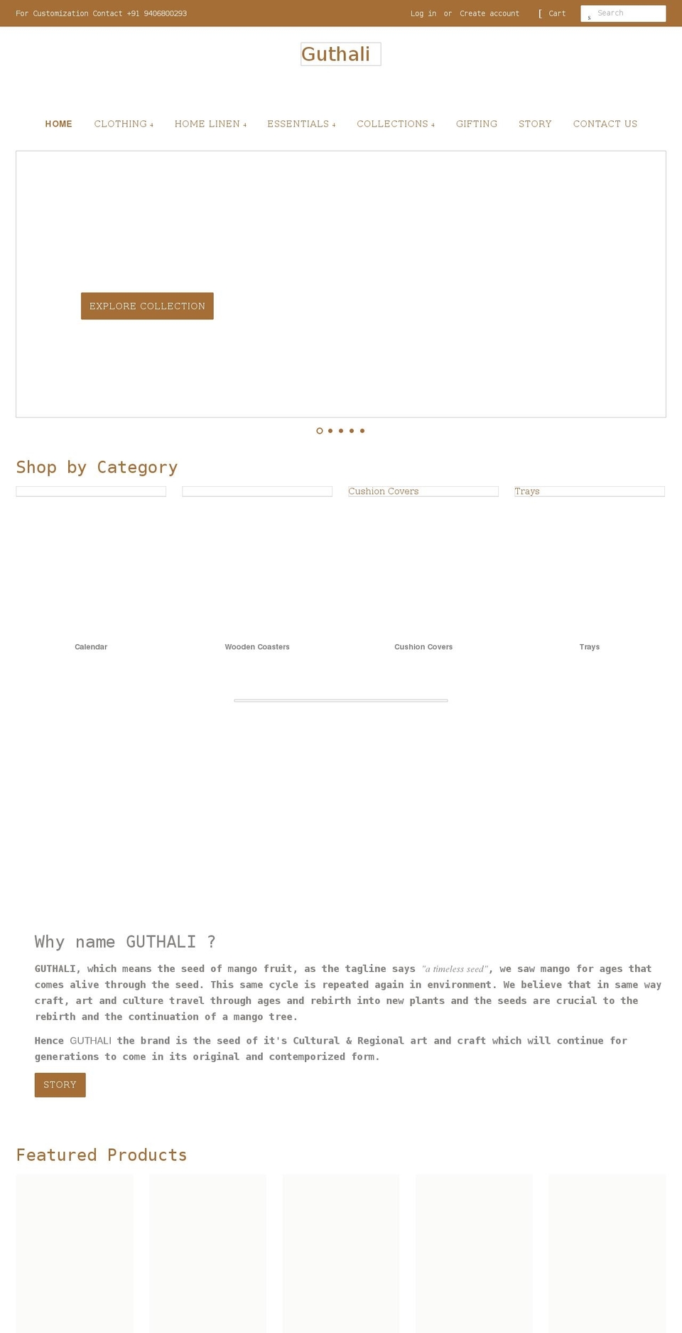 guthali.com shopify website screenshot