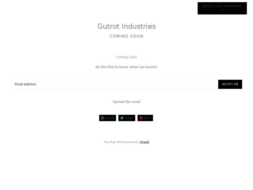 gutrotindustries.com — Shopify storefront screenshot