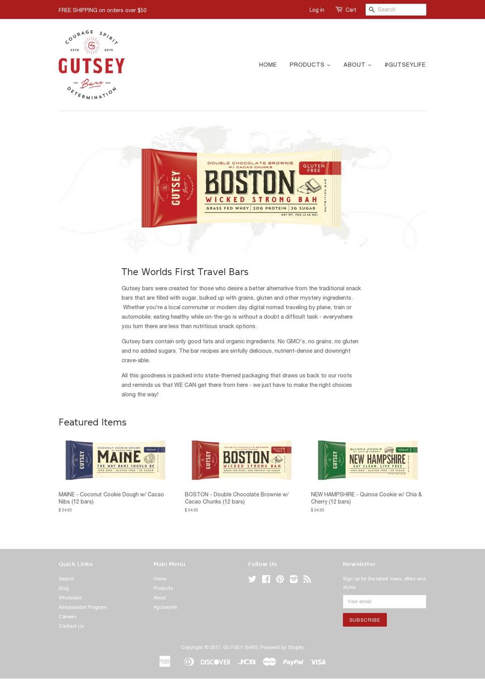 gutsey.com shopify website screenshot