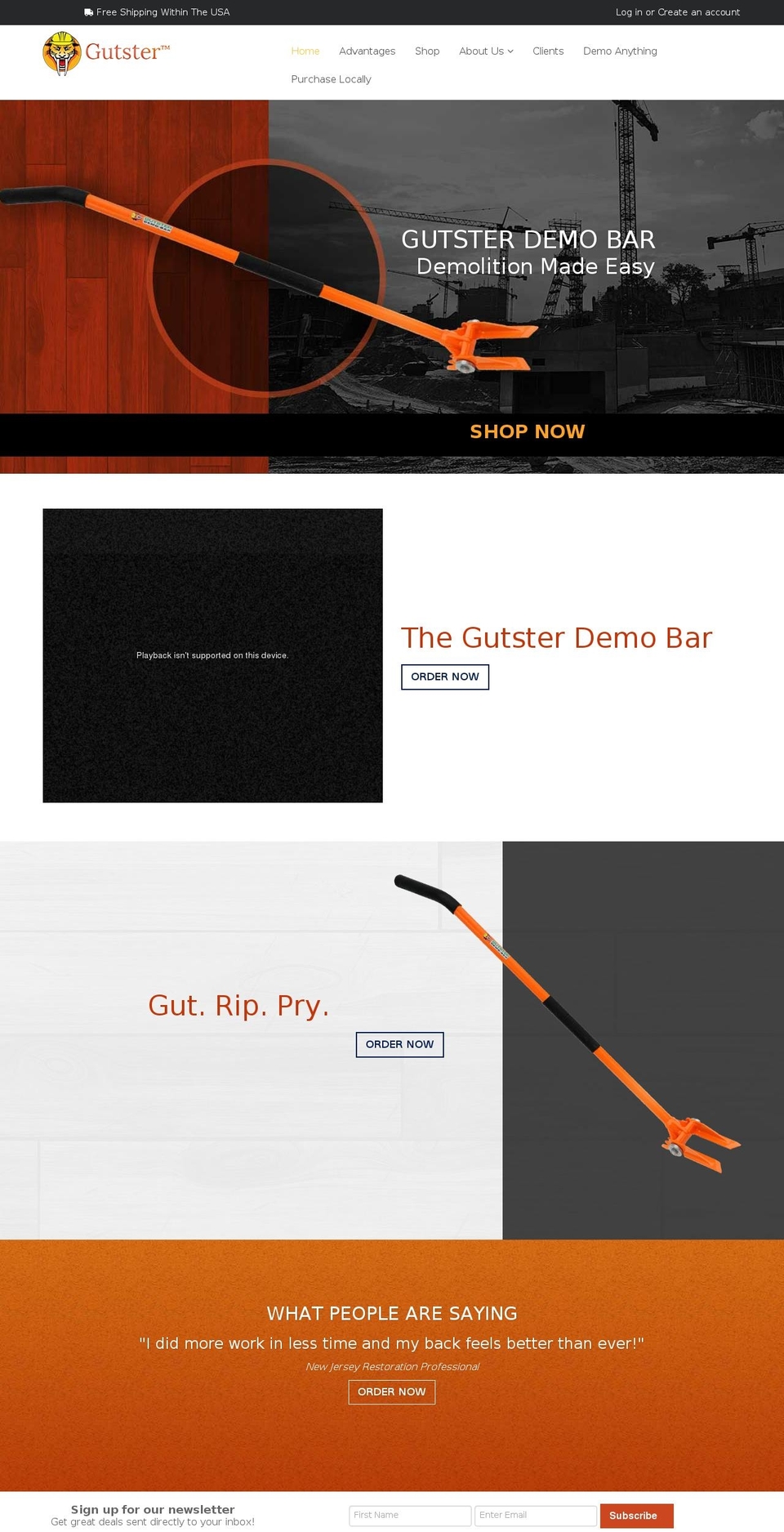 shopify-template-109-03-25-2015 Shopify theme site example gutster.com