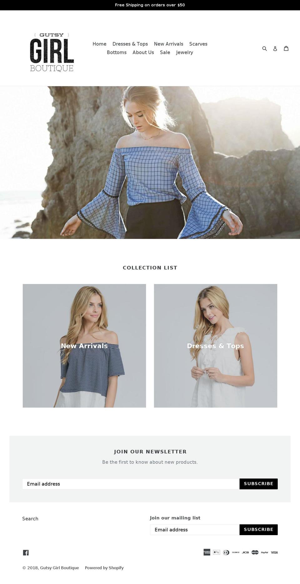 gutsygirlboutique.com — Shopify storefront screenshot