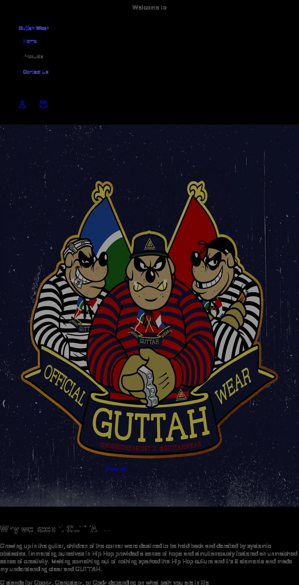 guttahwear.com shopify website screenshot