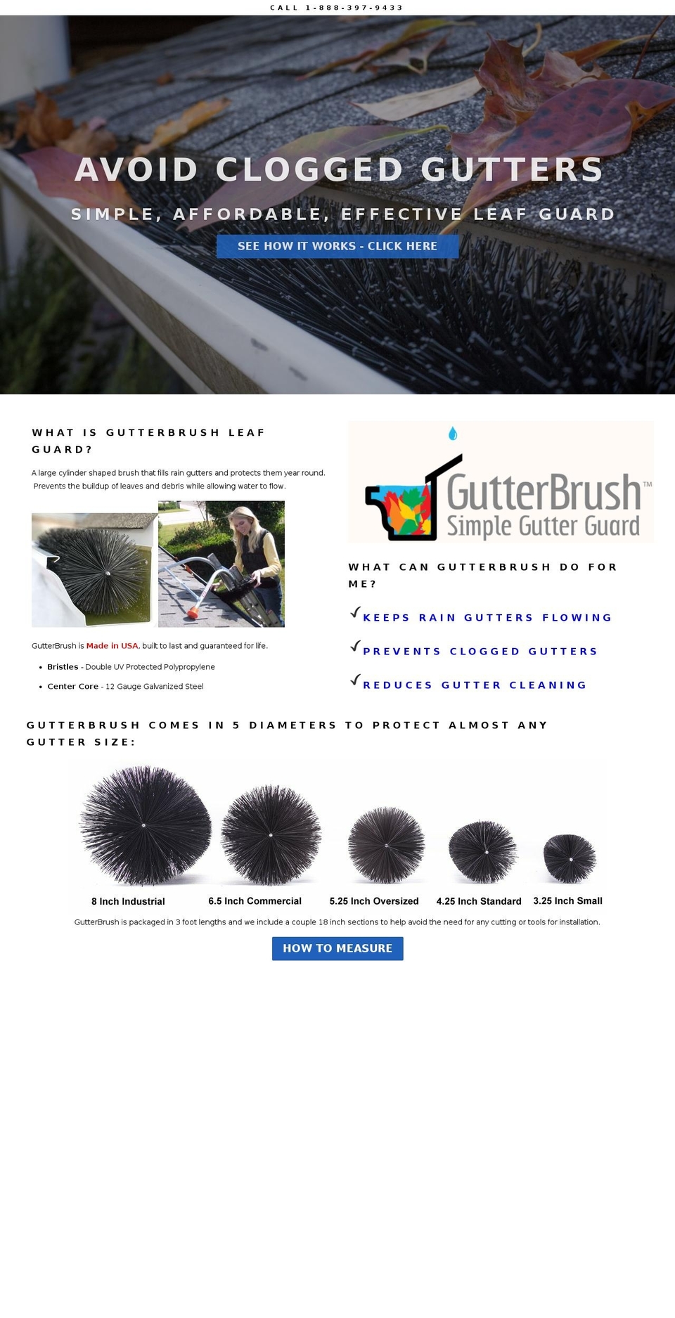 gutterbrush.com shopify website screenshot