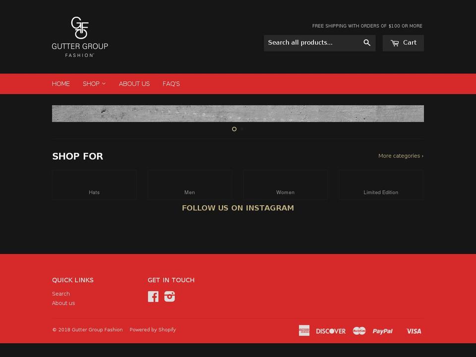guttergroupfashion.com — Shopify storefront screenshot