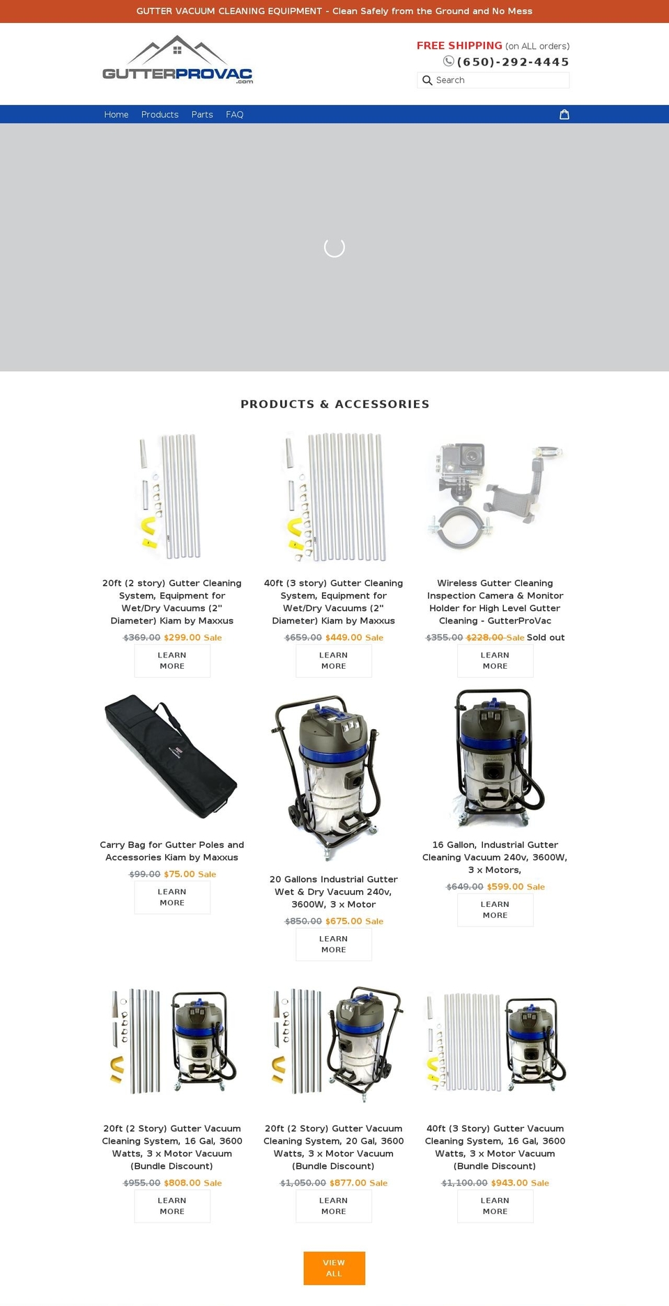 gutterprovac.com shopify website screenshot