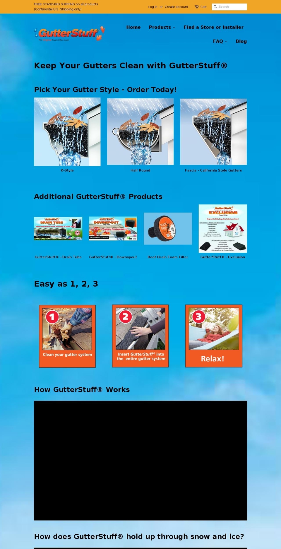 gutterstuff.biz shopify website screenshot