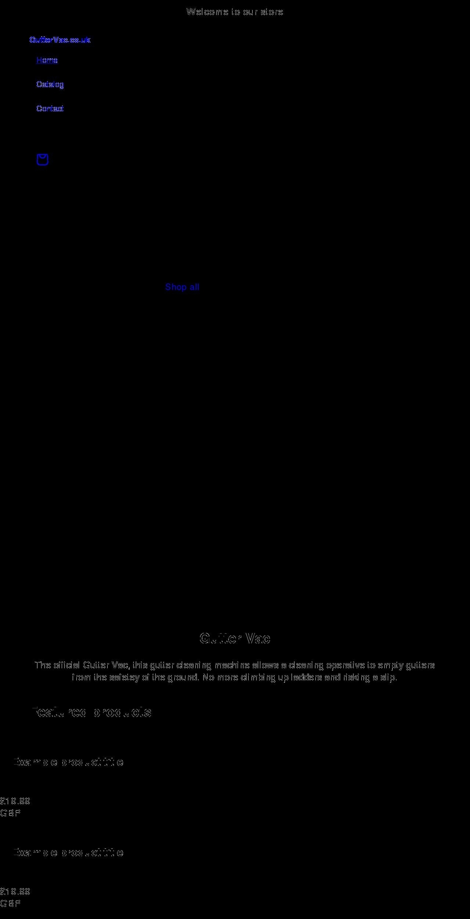 guttervac.co.uk shopify website screenshot