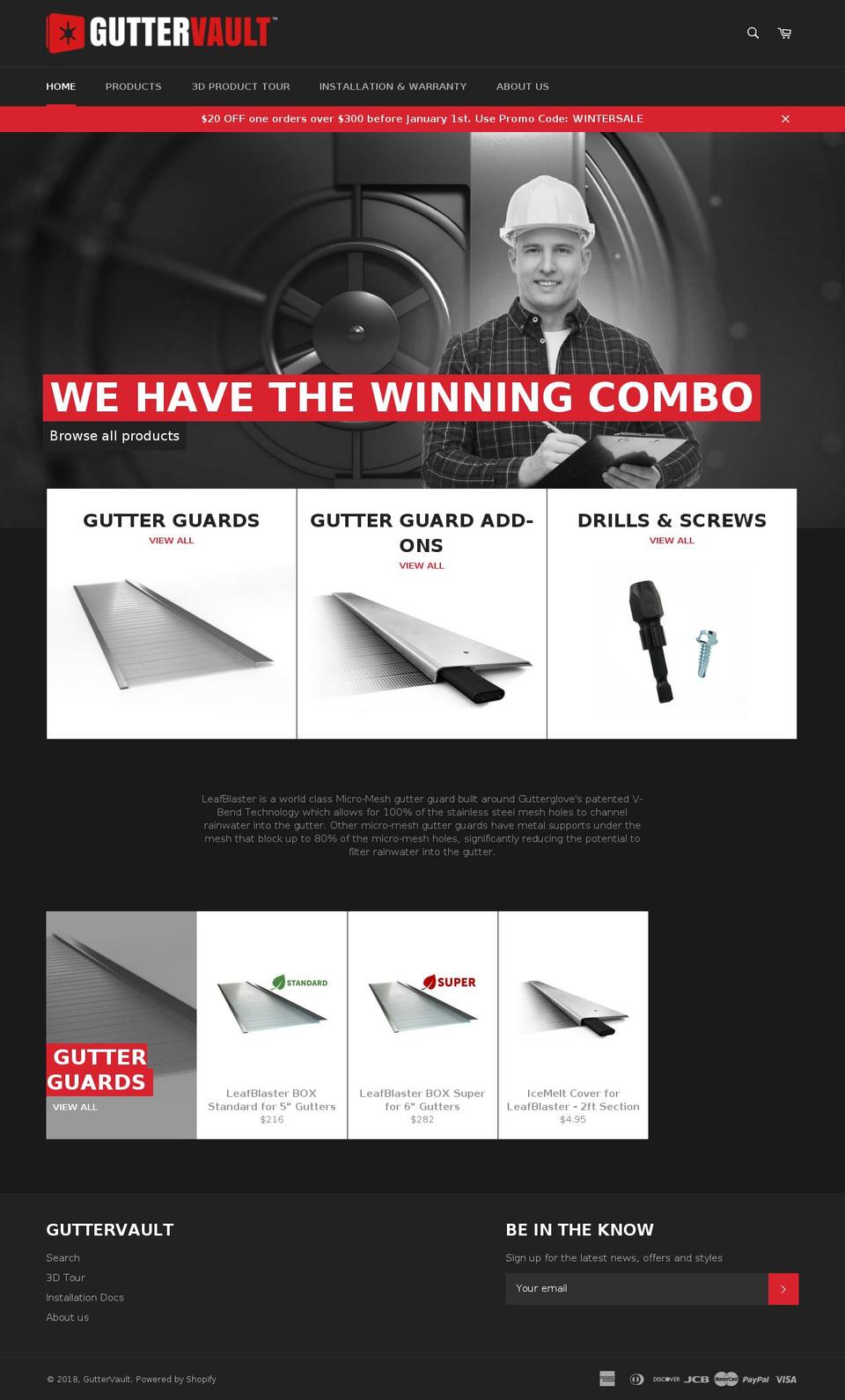 guttervault.com — Shopify storefront screenshot