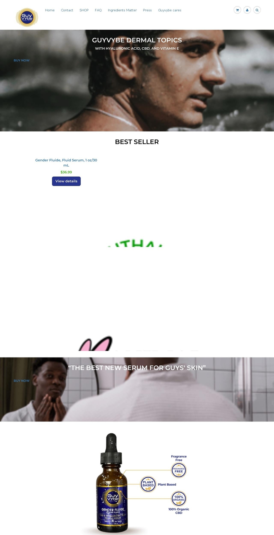 guyvybe.com shopify website screenshot