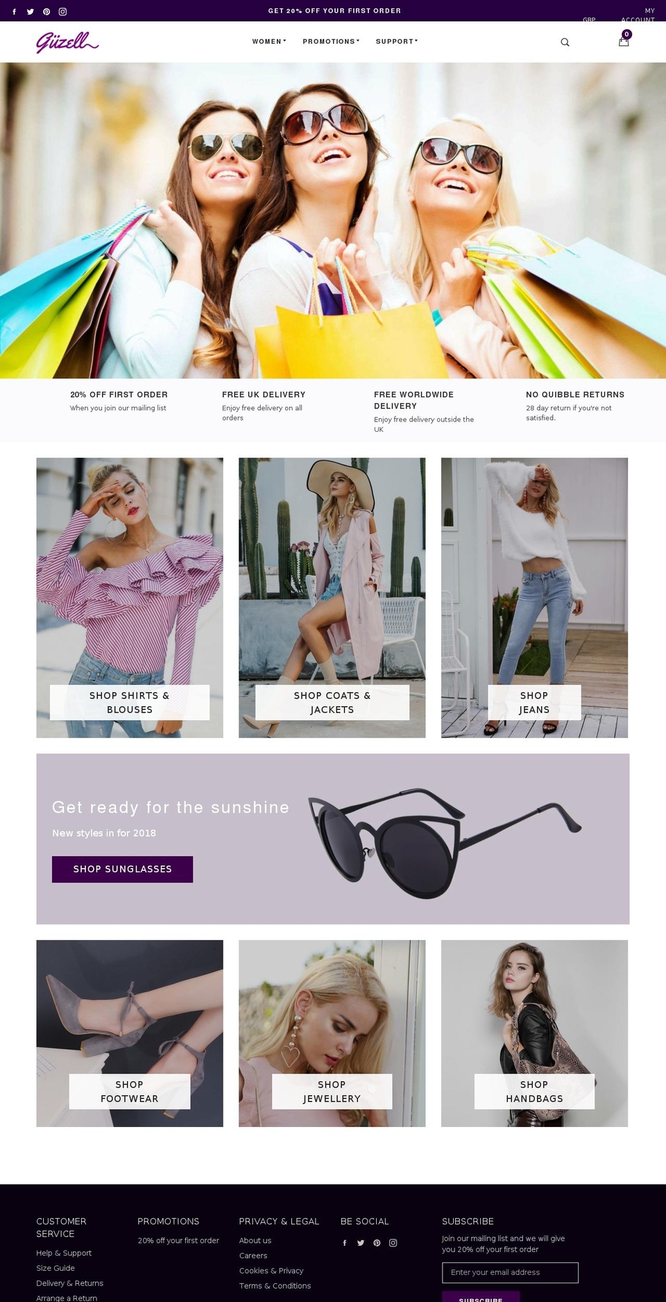 guzell.com shopify website screenshot