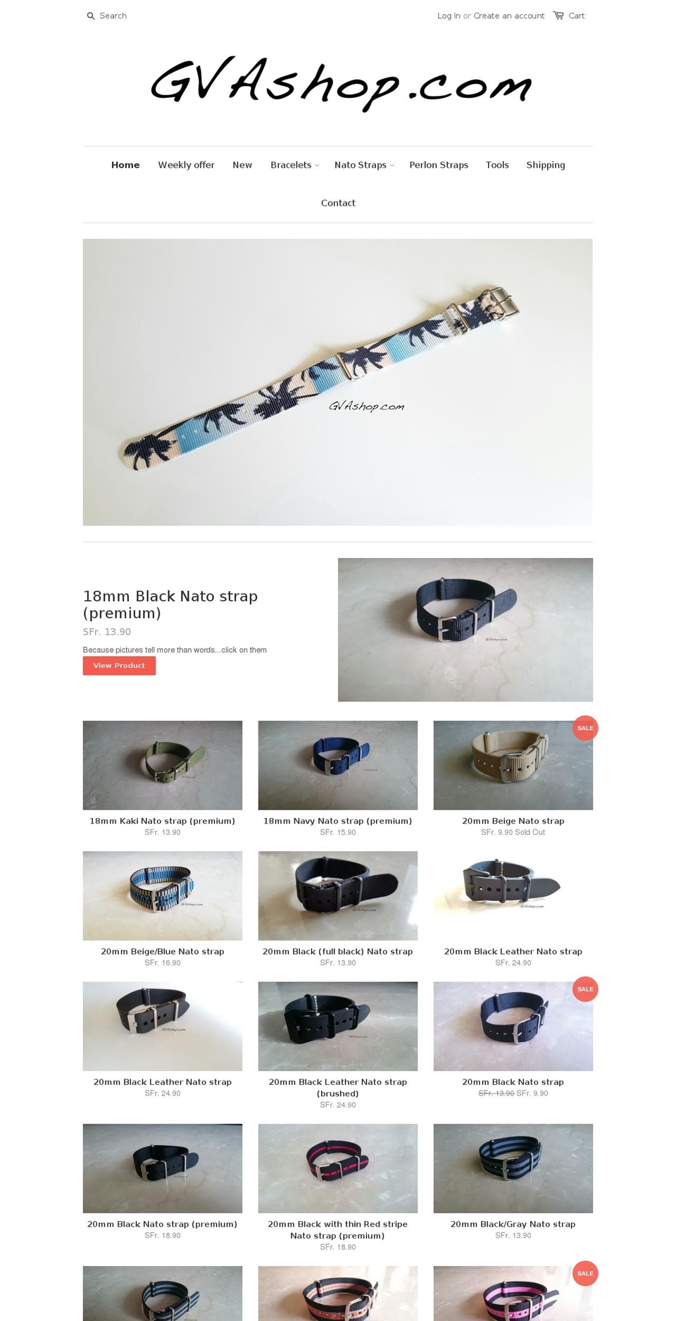 gvashop.com shopify website screenshot