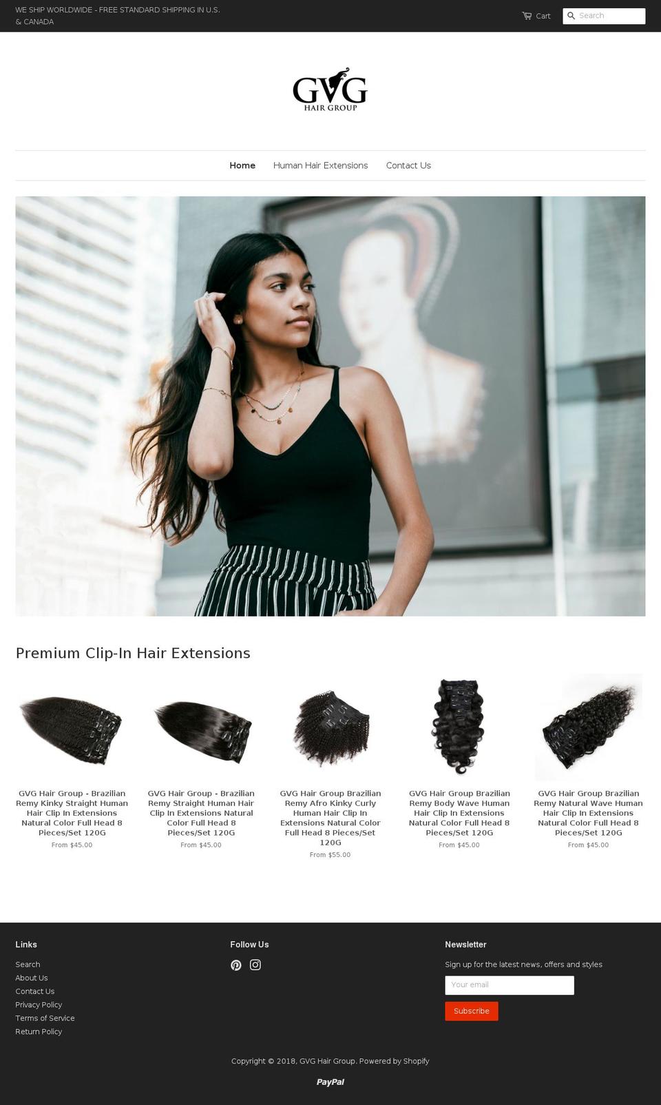 gvghairgroup.com — Shopify storefront screenshot