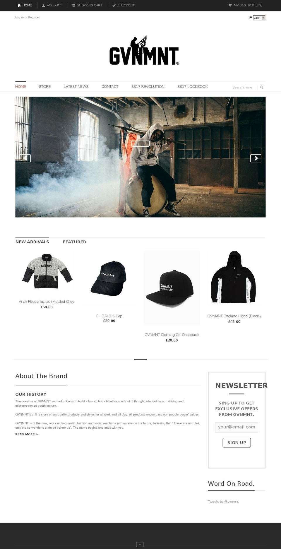 gvnmnt.com shopify website screenshot