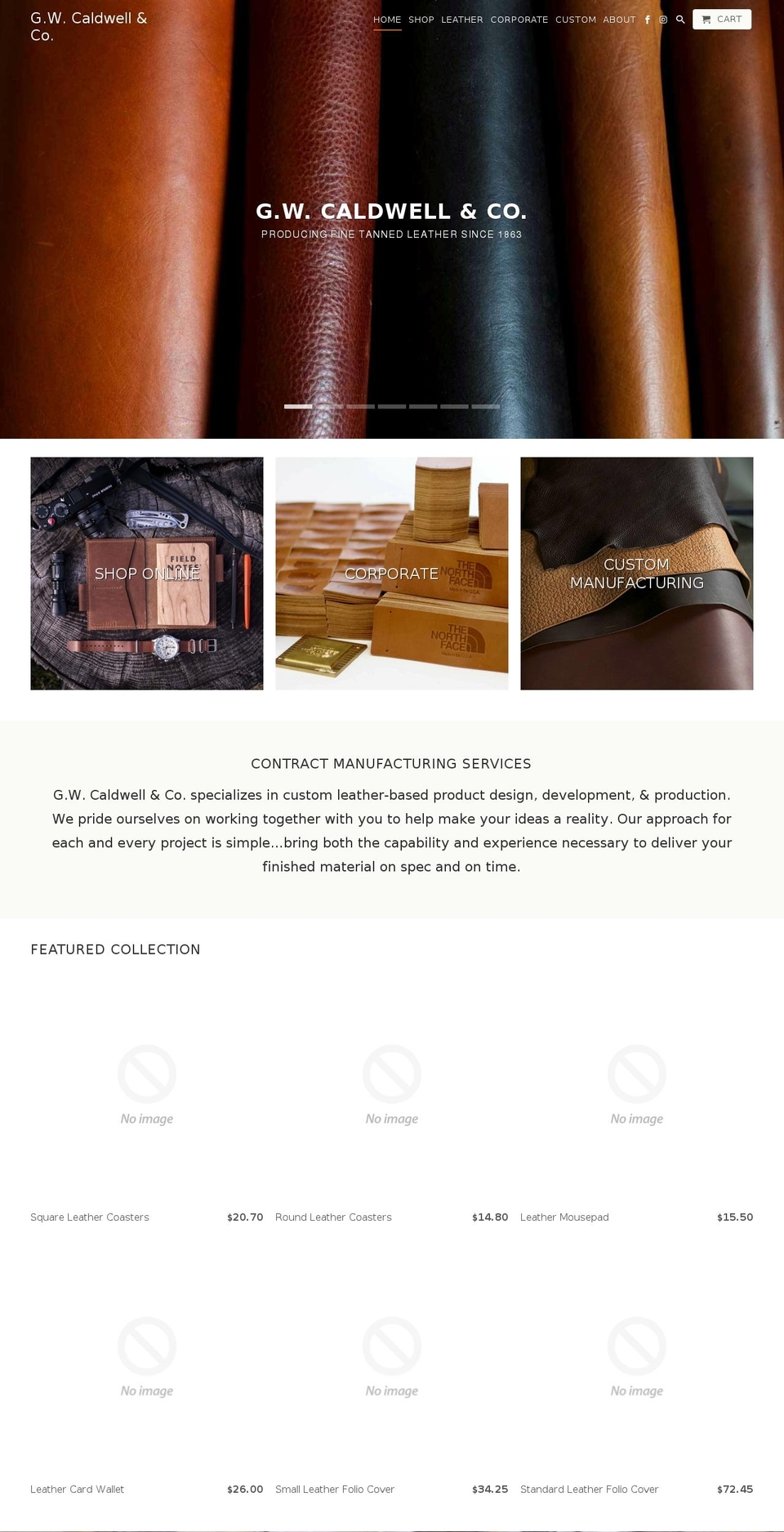 gwcaldwell.com — Shopify storefront screenshot