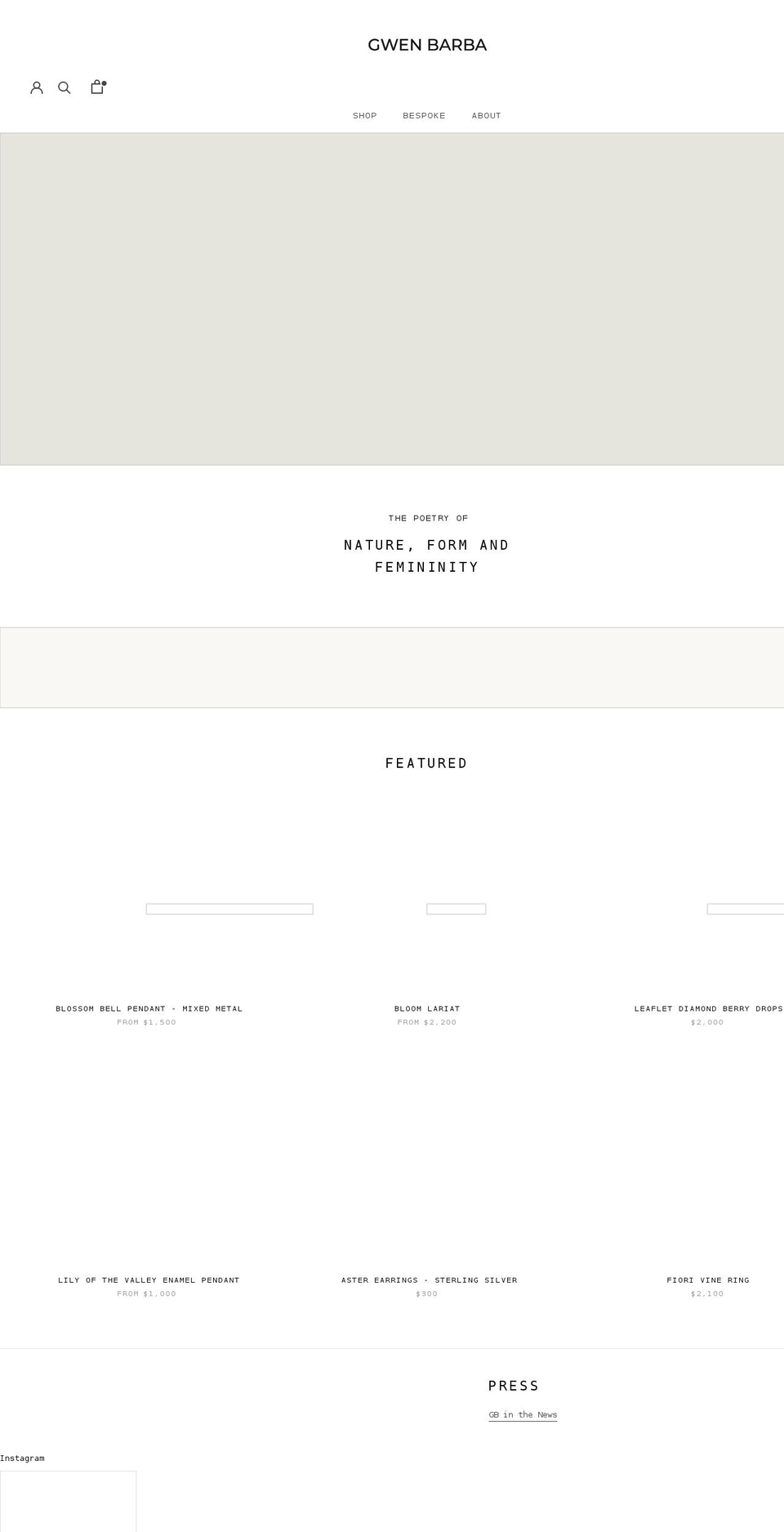 gwenbarba.com shopify website screenshot