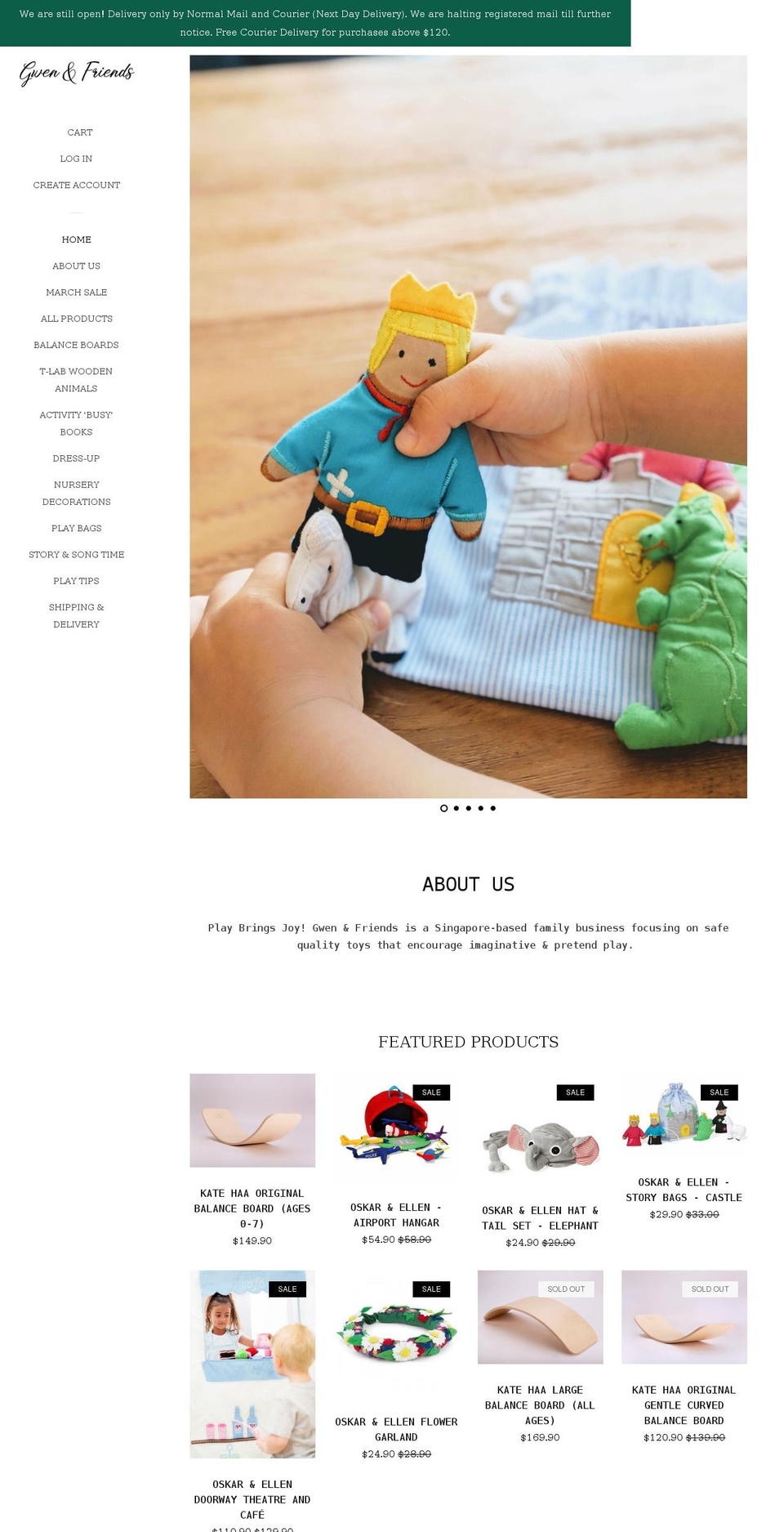 gwenfriends.com shopify website screenshot