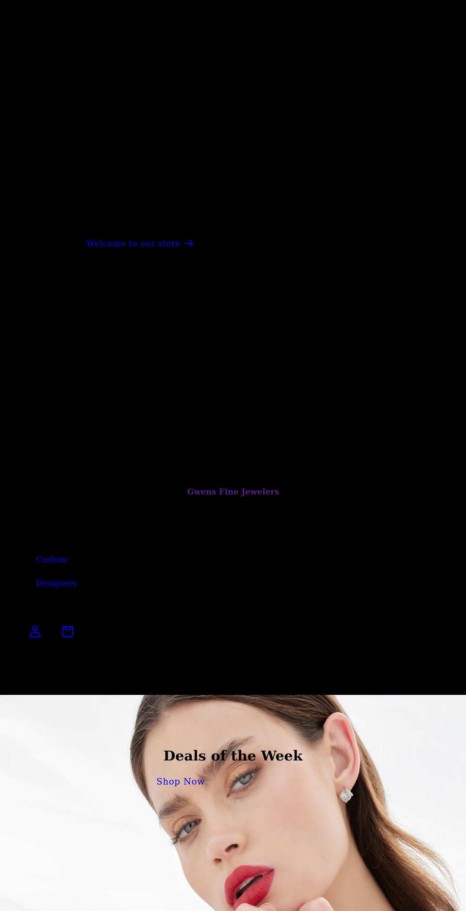gwensfinejewelers.com shopify website screenshot