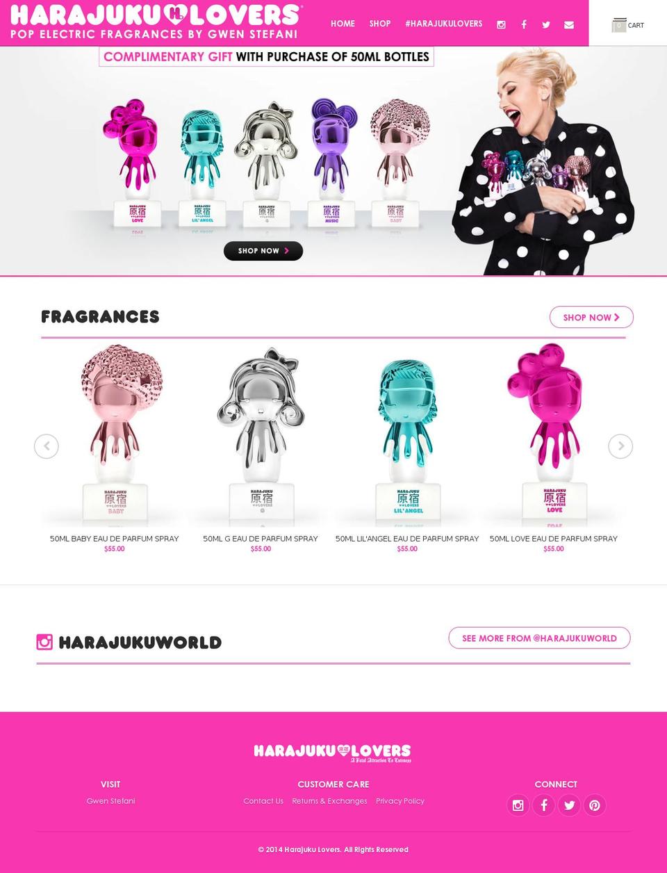 harajukutheme Shopify theme site example gwenstefanifragrance.com