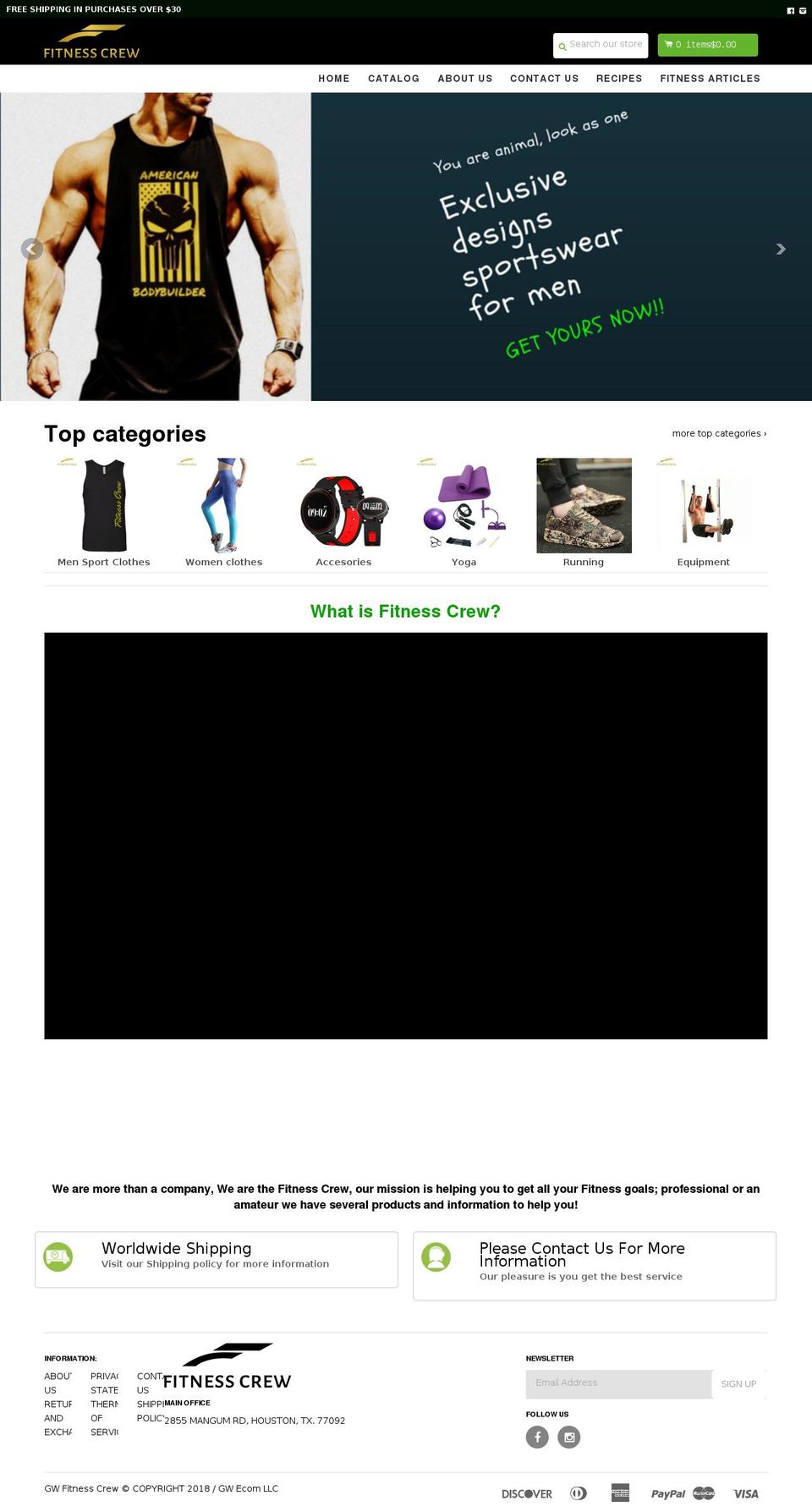 gwfitnesscrew.com — Shopify storefront screenshot