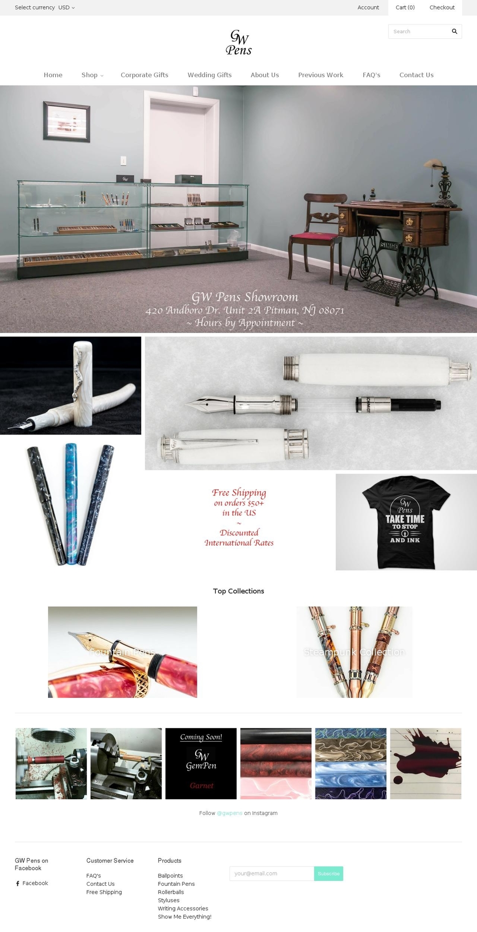 gwpens.com shopify website screenshot