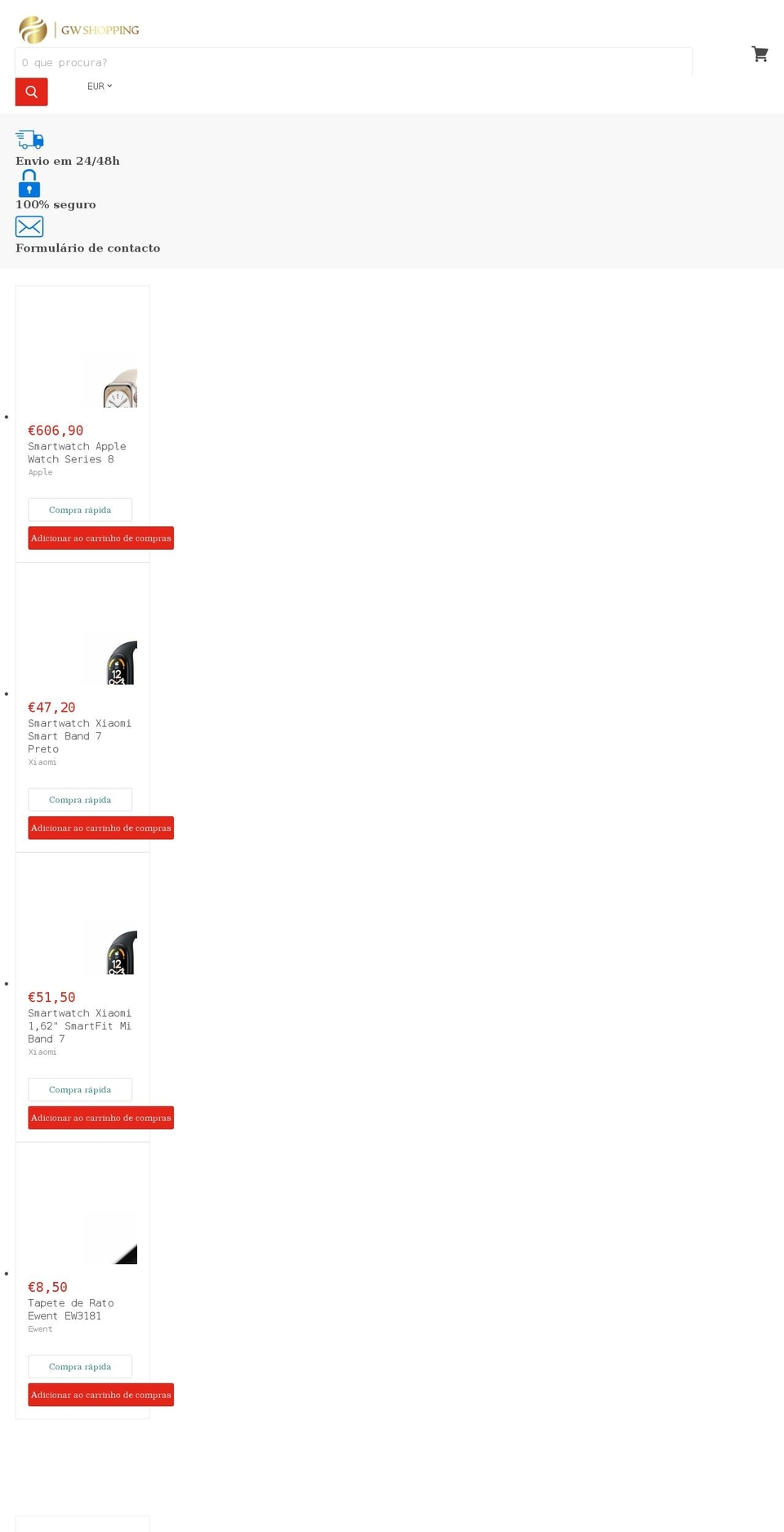 Estocolmo Shopify theme site example gwshopping.com